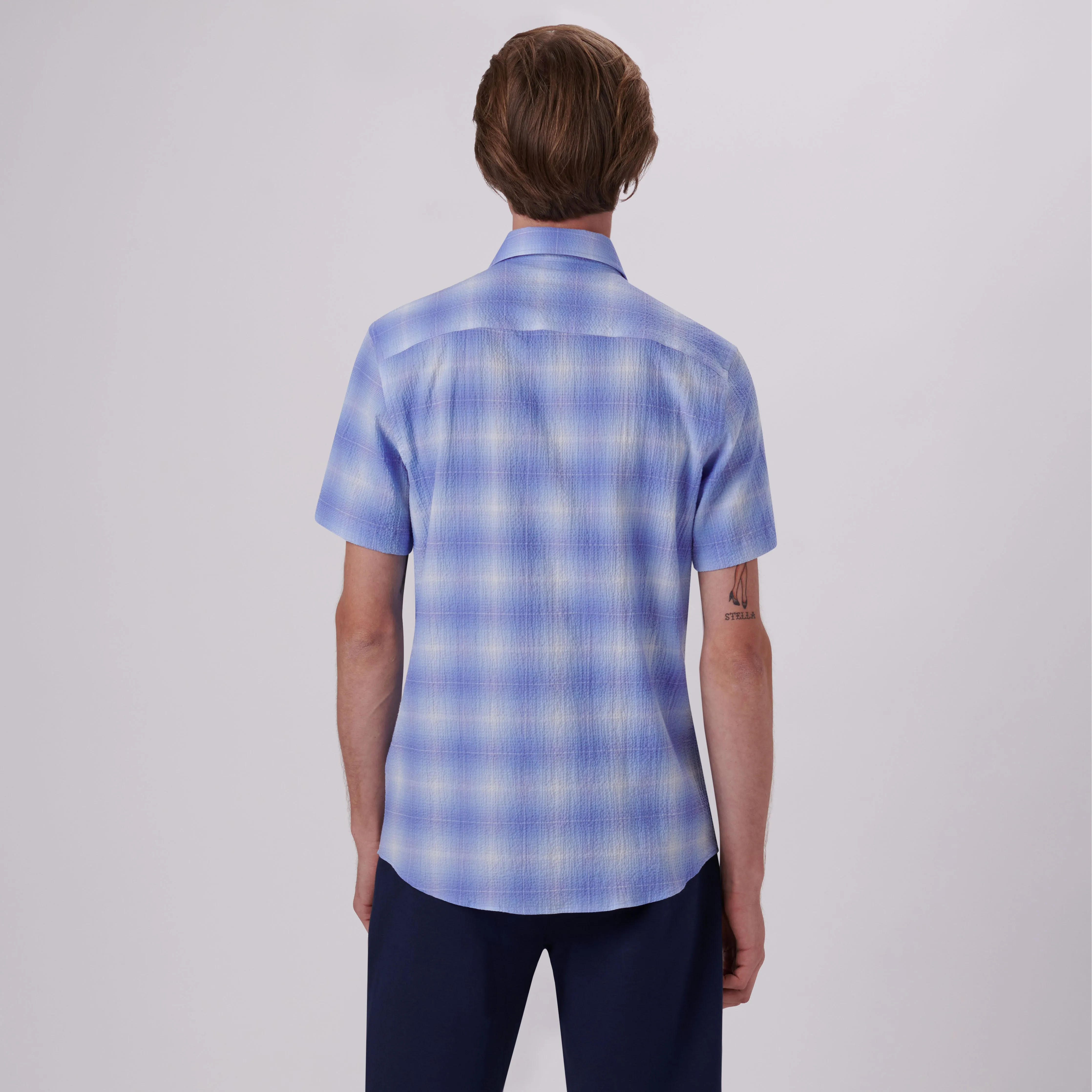 Orson Windowpane Check Short Sleeve Shirt sold by Bugatchi product image thumbnail 4