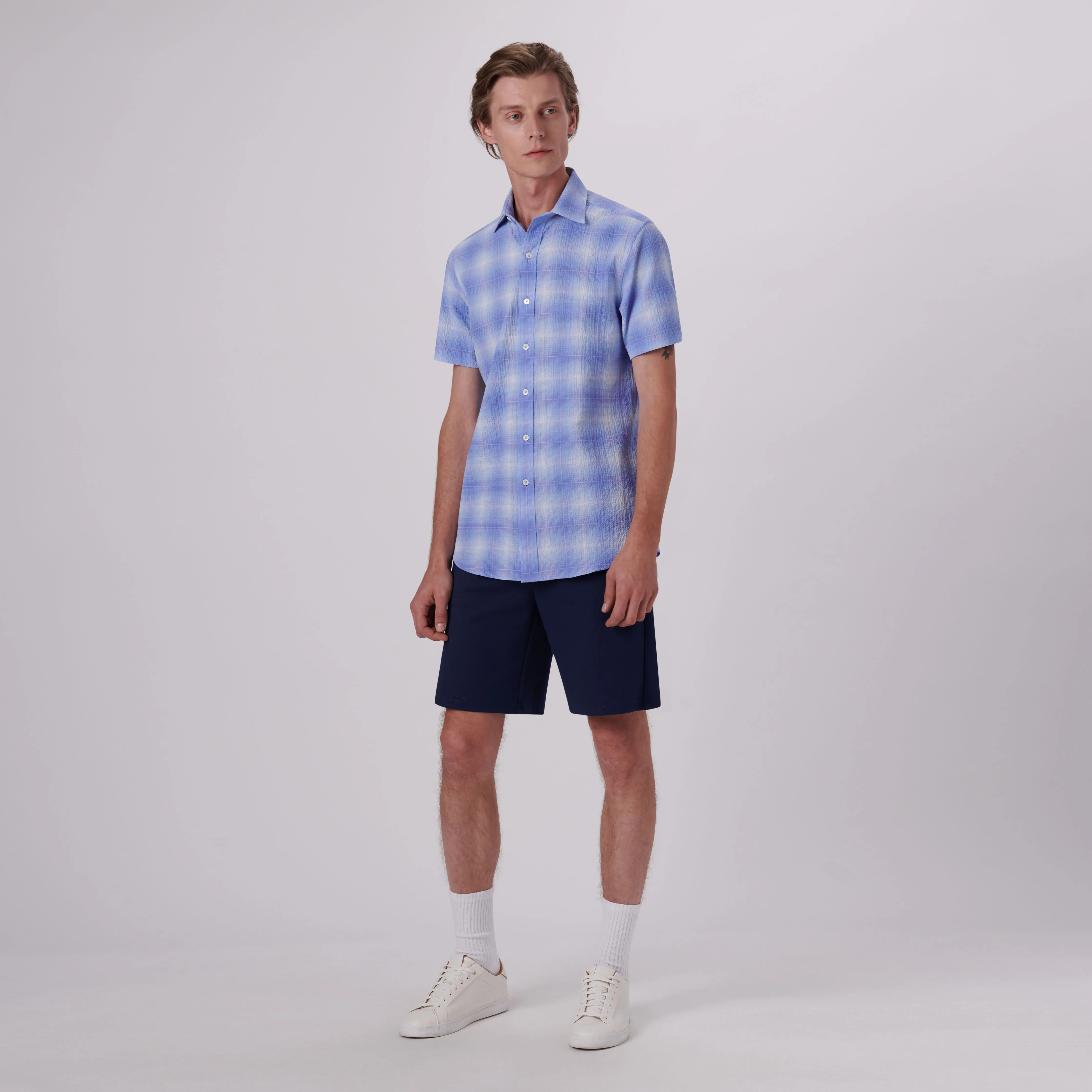 Orson Windowpane Check Short Sleeve Shirt sold by Bugatchi product image thumbnail 5