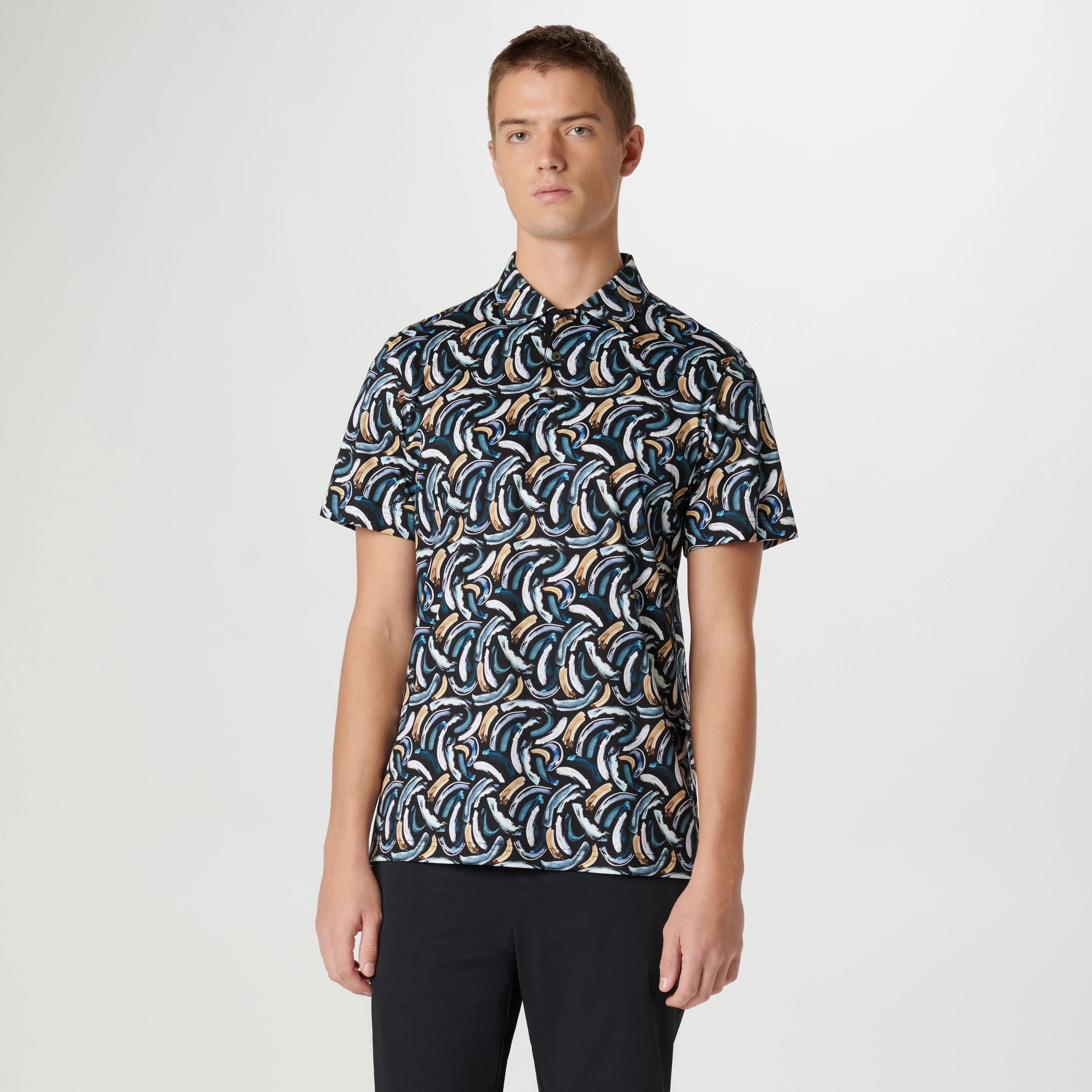 Hendrix Abstract Print Polo sold by Bugatchi product image thumbnail 2