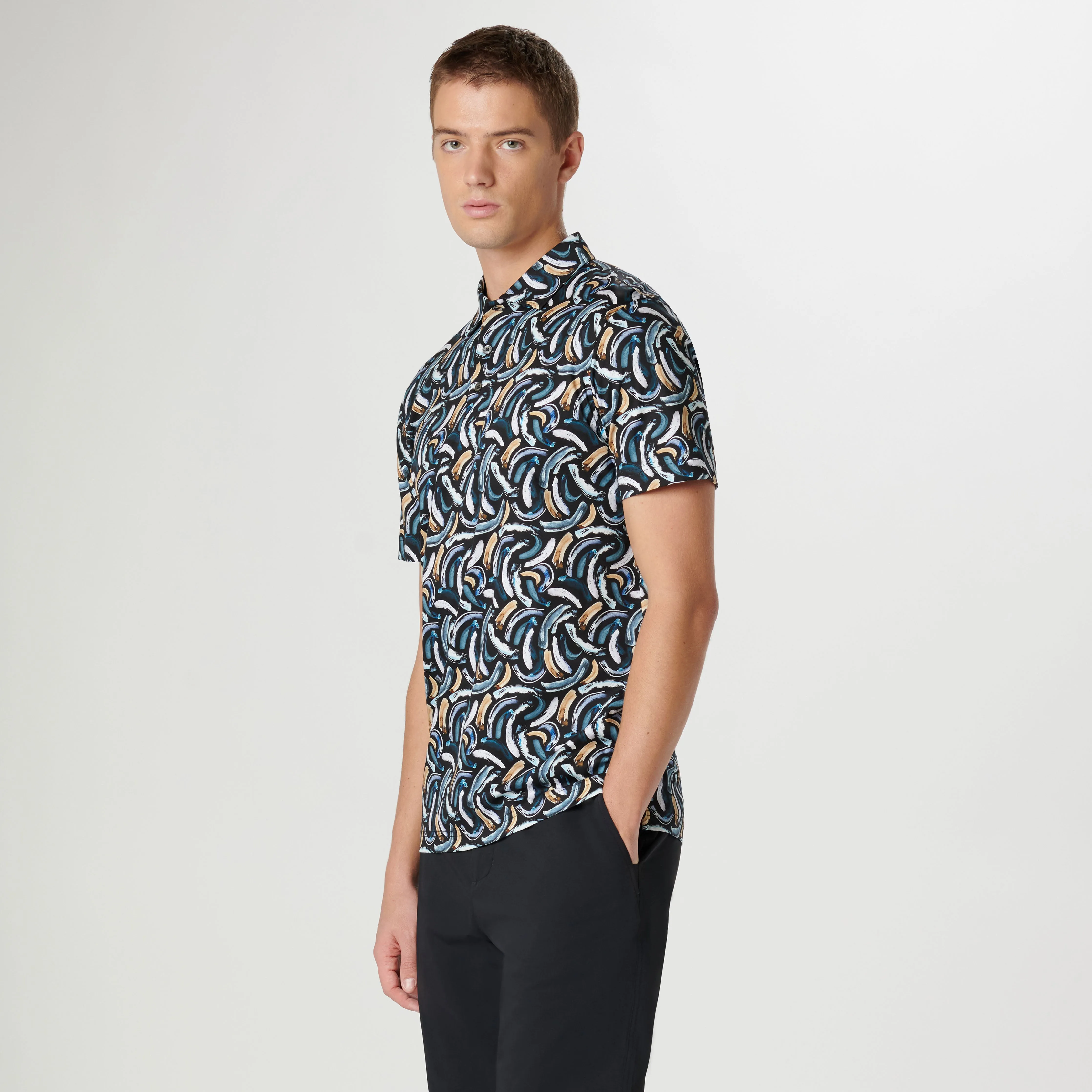 Hendrix Abstract Print Polo sold by Bugatchi product image thumbnail 3