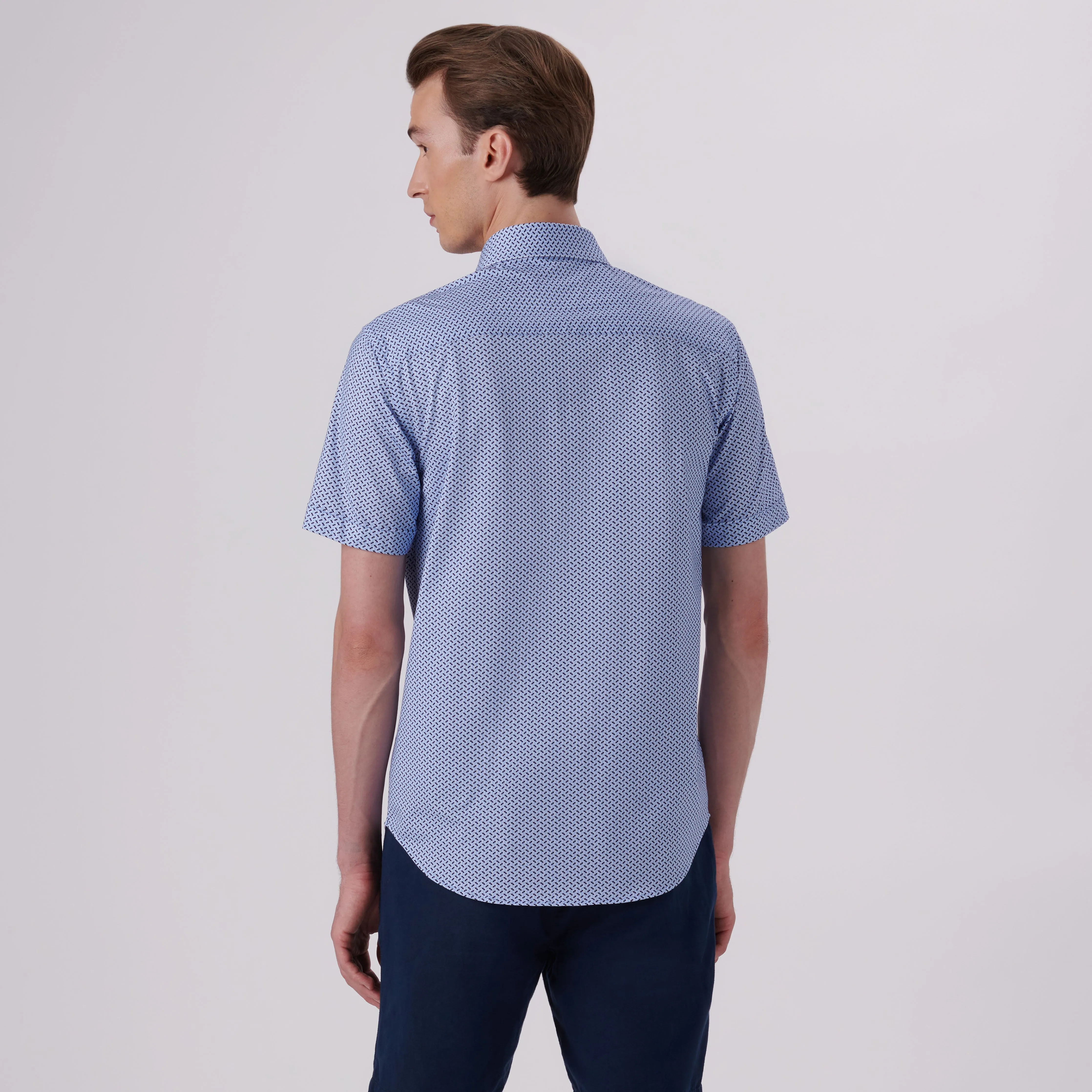 Miles Abstract Print OoohCotton Short Sleeve Shirt sold by Bugatchi product image thumbnail 4