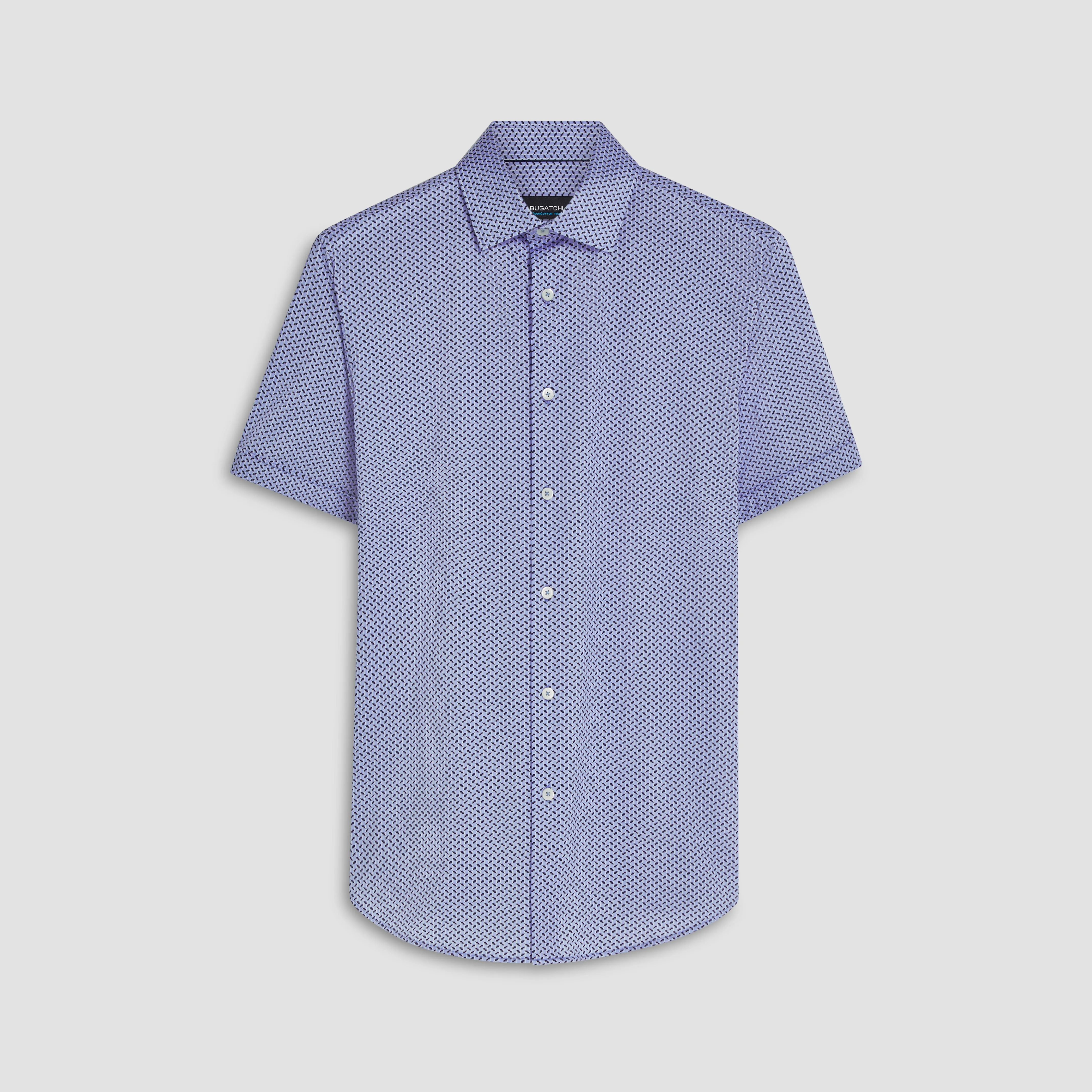 Miles Abstract Print OoohCotton Short Sleeve Shirt sold by Bugatchi