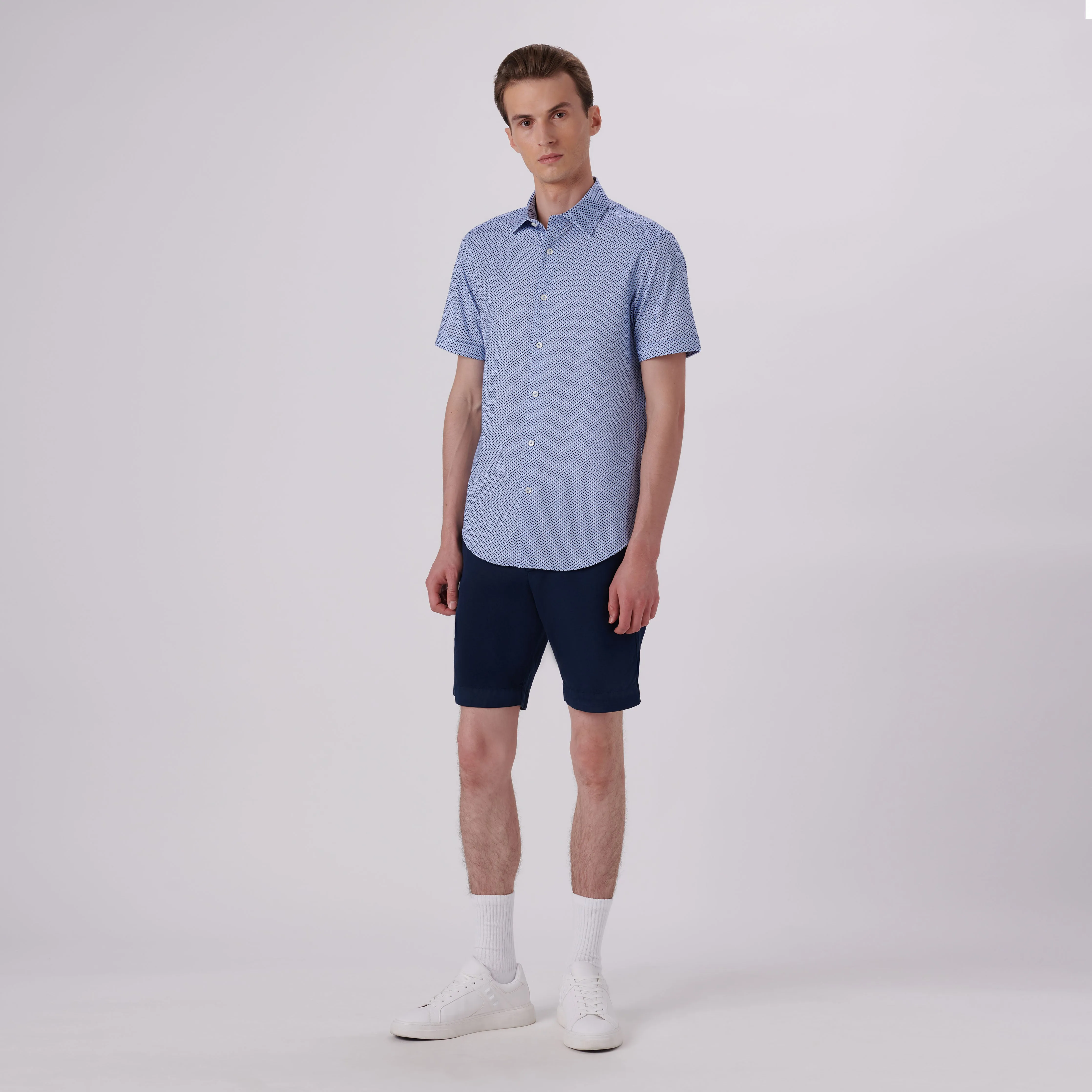 Miles Abstract Print OoohCotton Short Sleeve Shirt sold by Bugatchi product image thumbnail 5