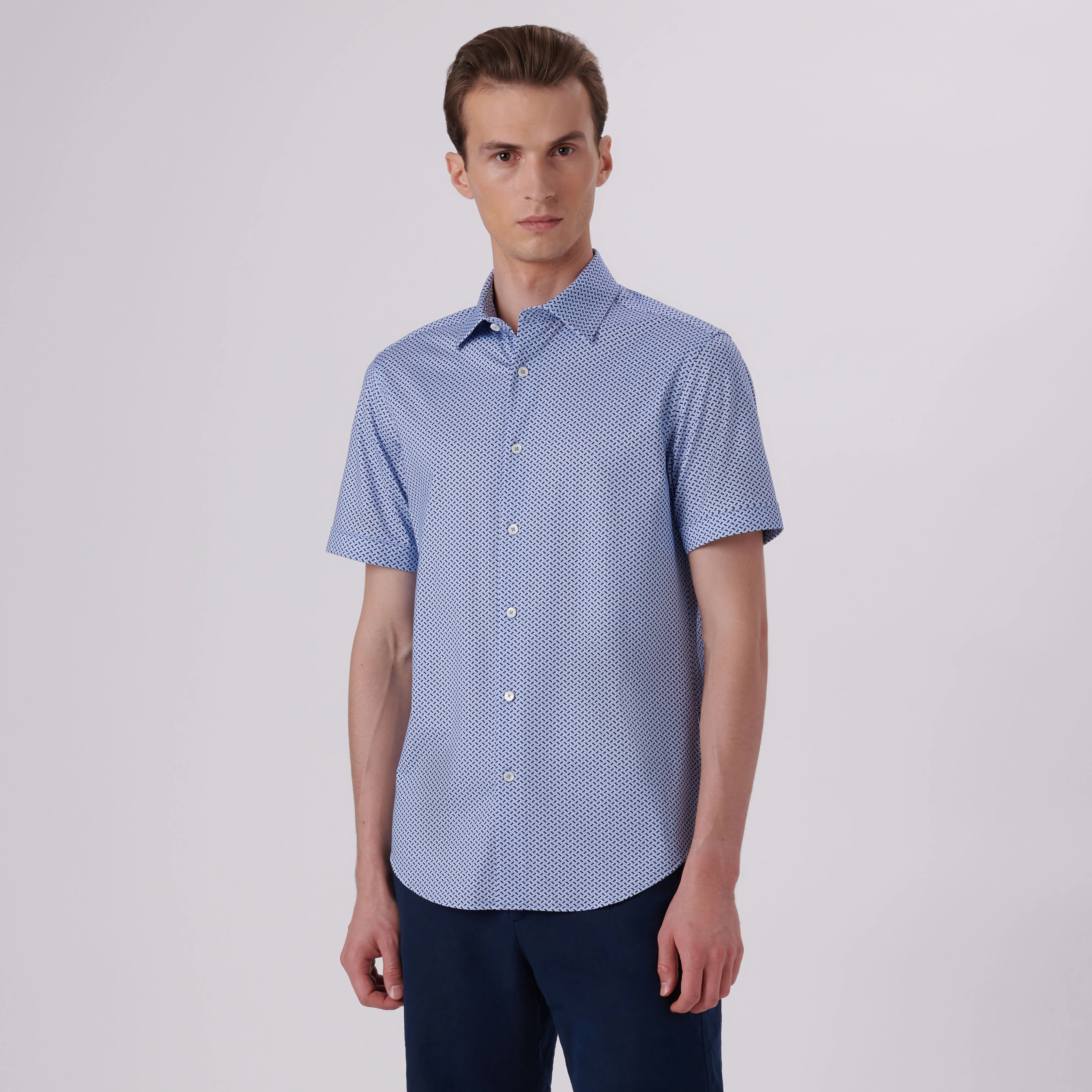 Miles Abstract Print OoohCotton Short Sleeve Shirt sold by Bugatchi product image thumbnail 2