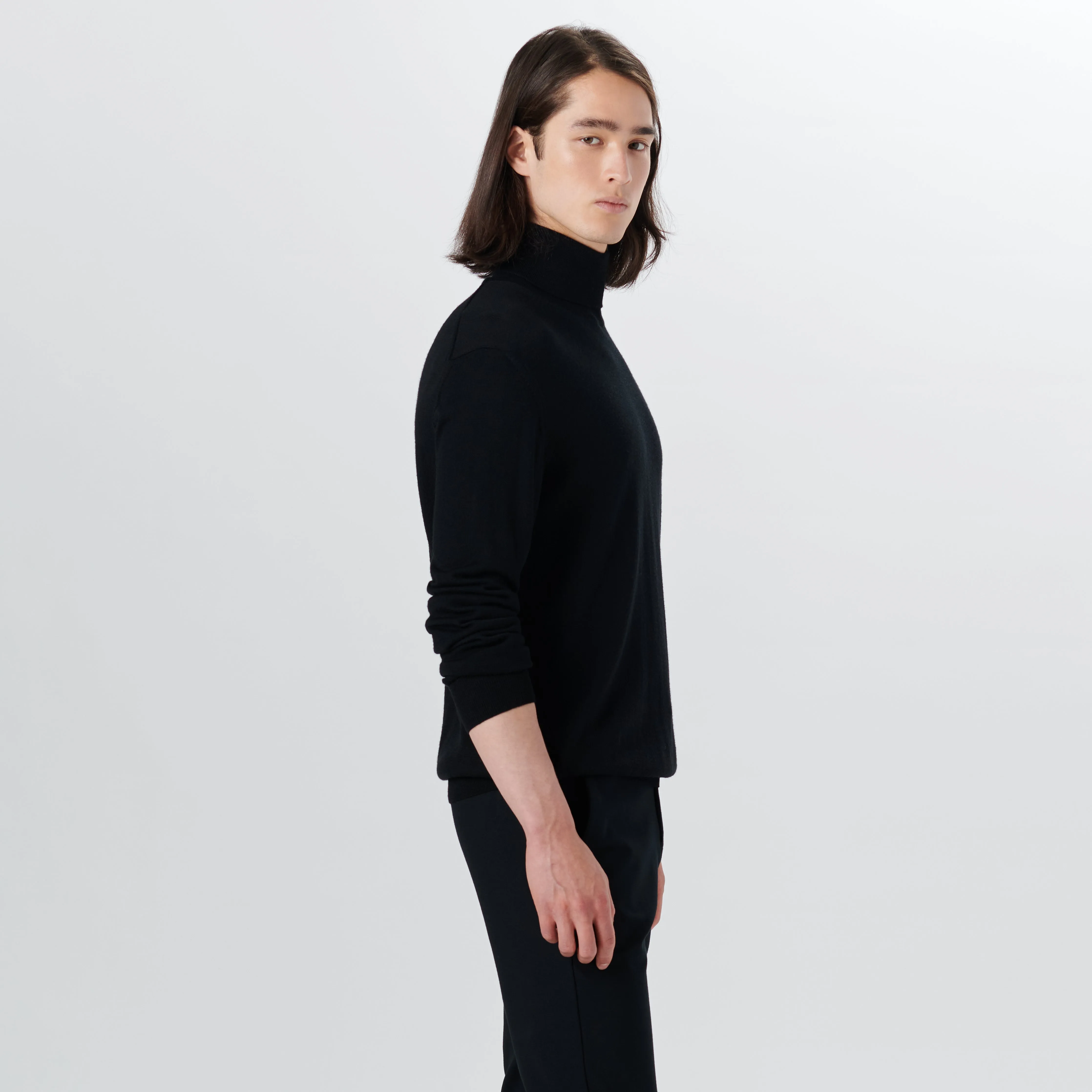 Super Merino Turtle Neck Solid Sweater sold by Bugatchi product image thumbnail 3