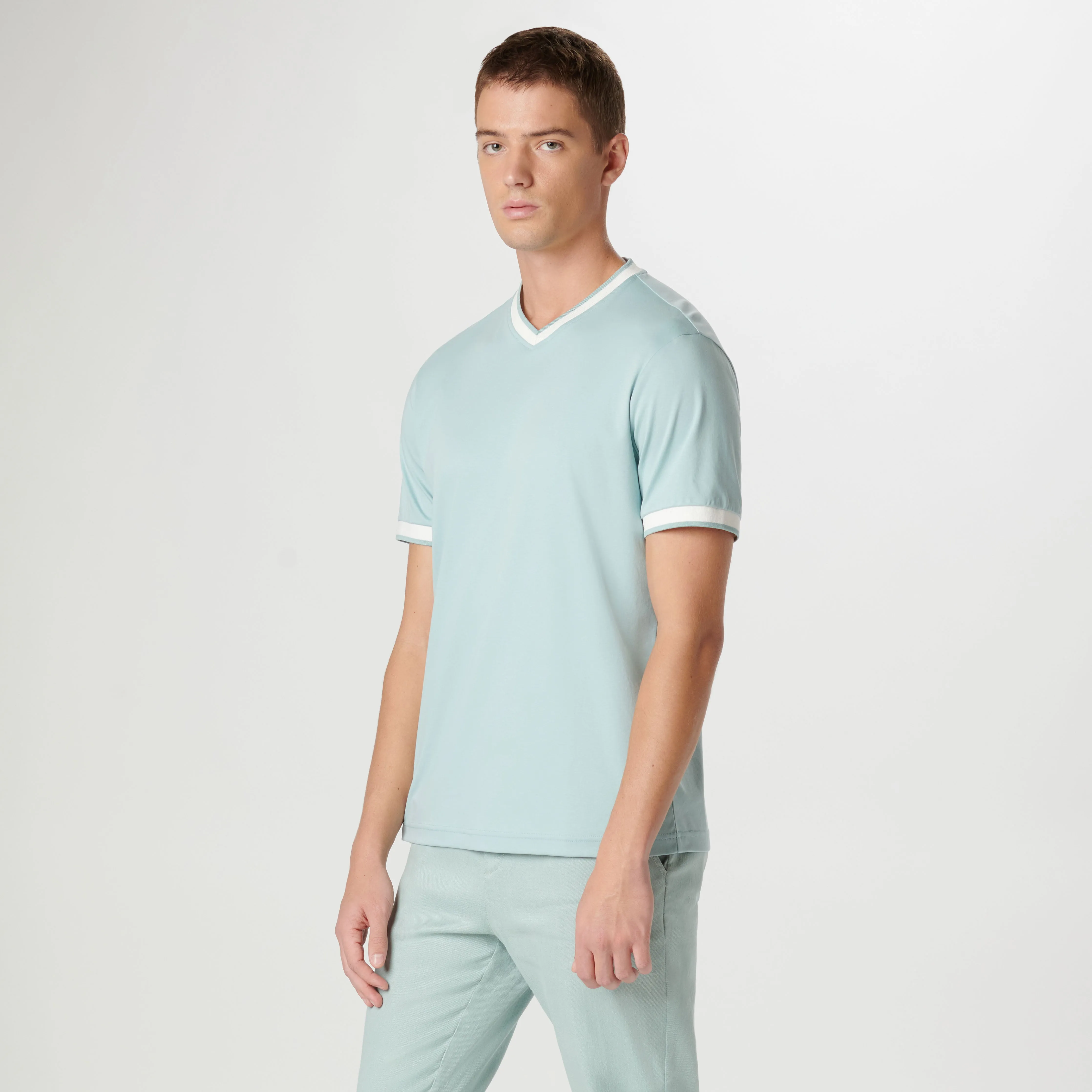 High V-Neck Pima T-Shirt sold by Bugatchi product image thumbnail 3