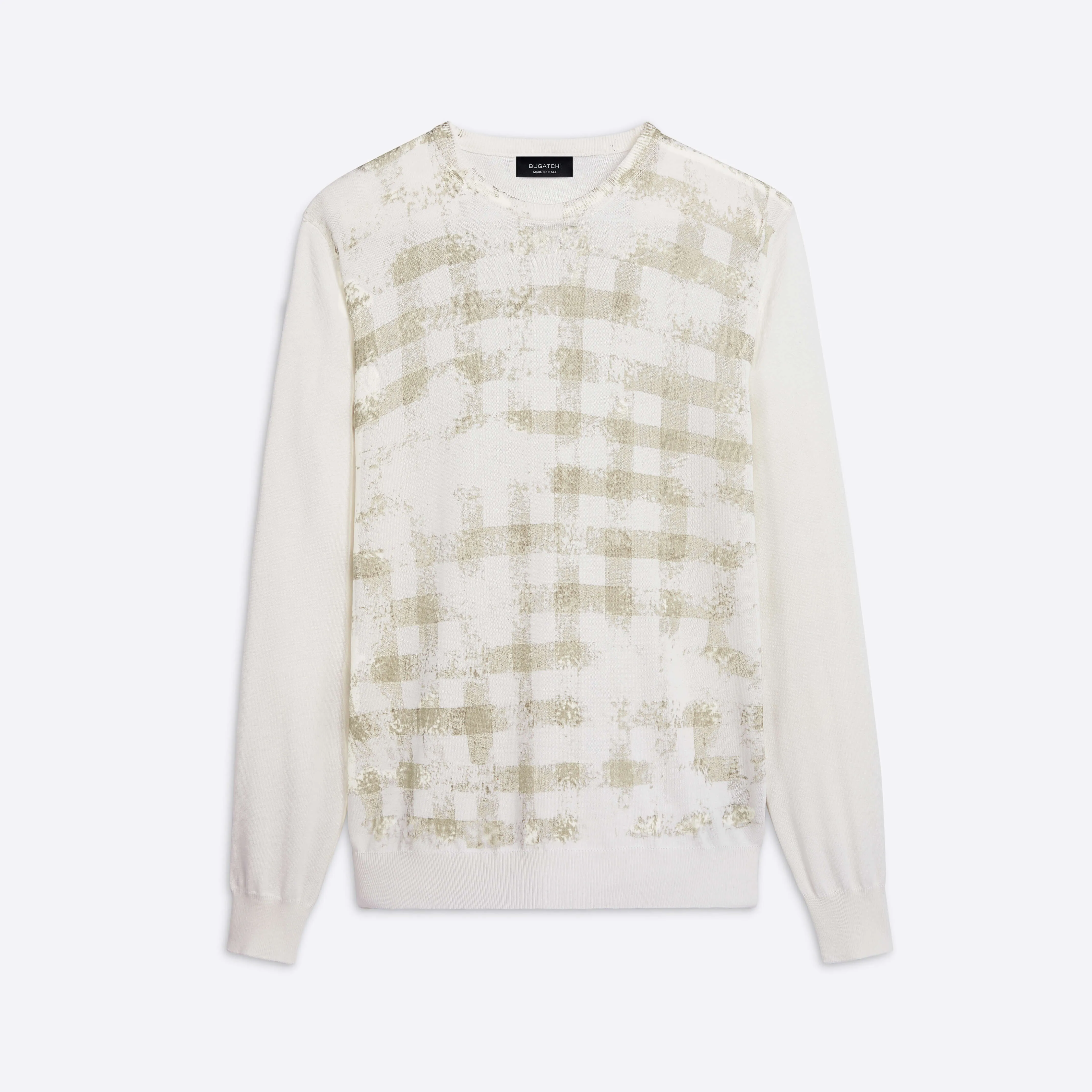 Ghost Check Crew Neck Sweater sold by Bugatchi