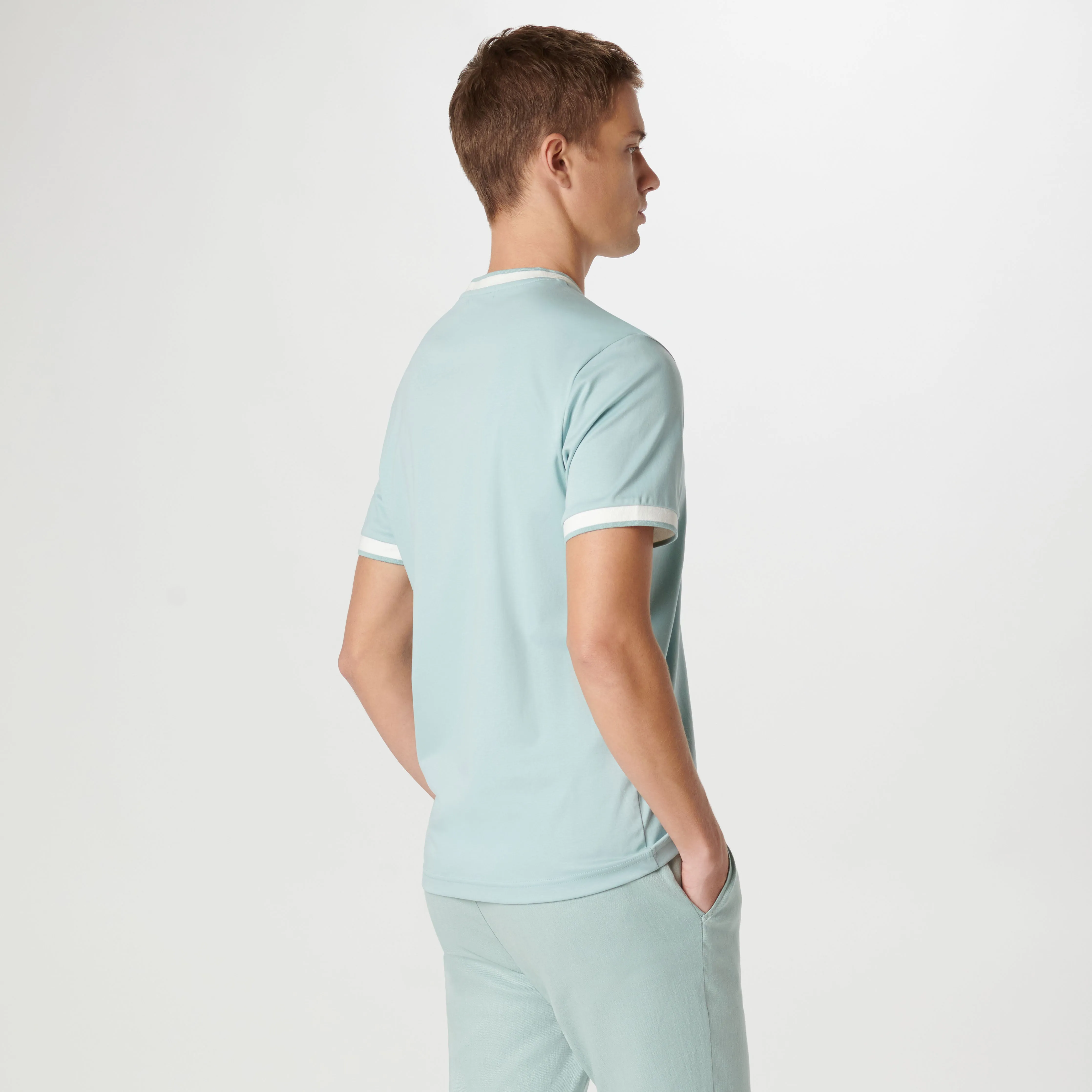 High V-Neck Pima T-Shirt sold by Bugatchi product image thumbnail 4