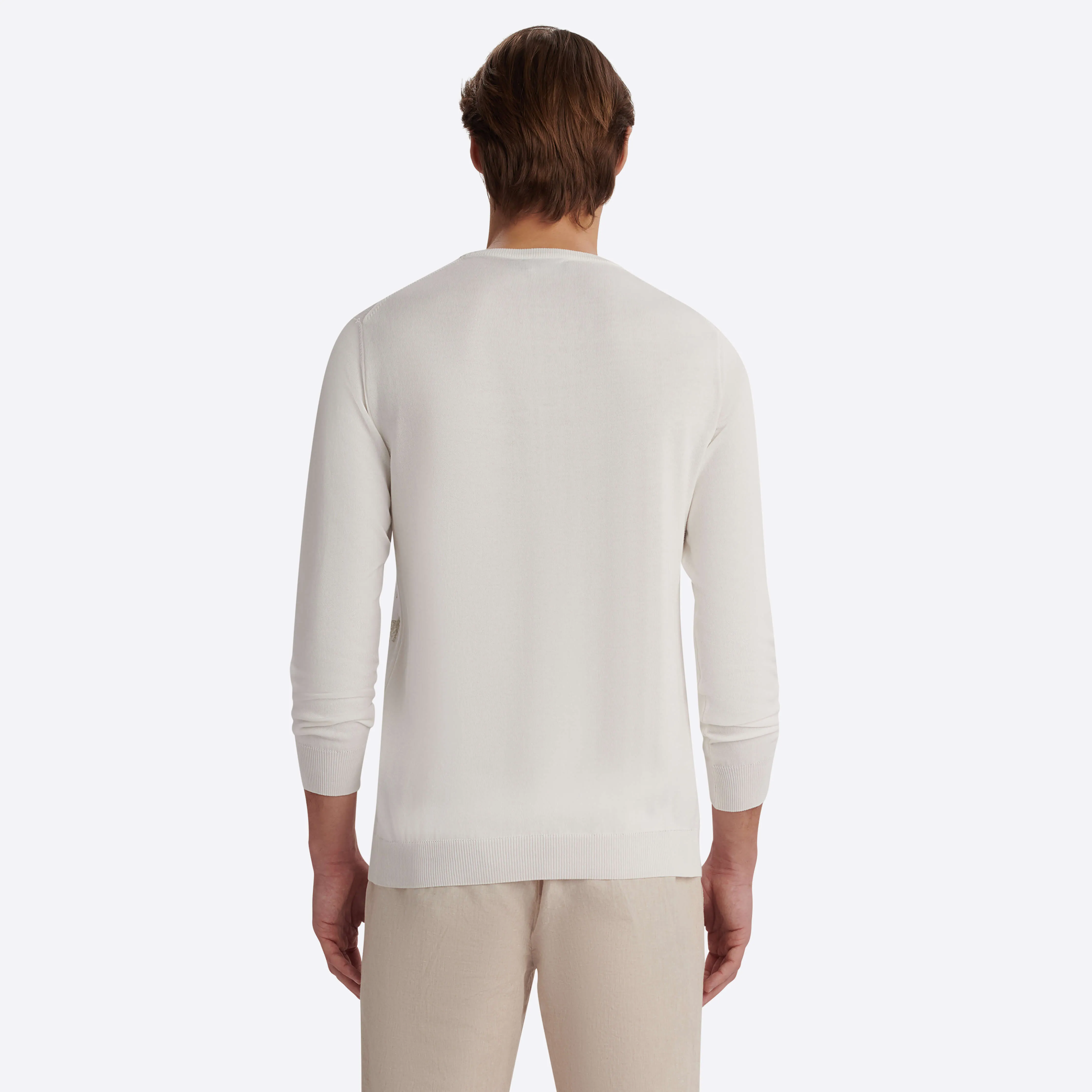 Ghost Check Crew Neck Sweater sold by Bugatchi product image thumbnail 4