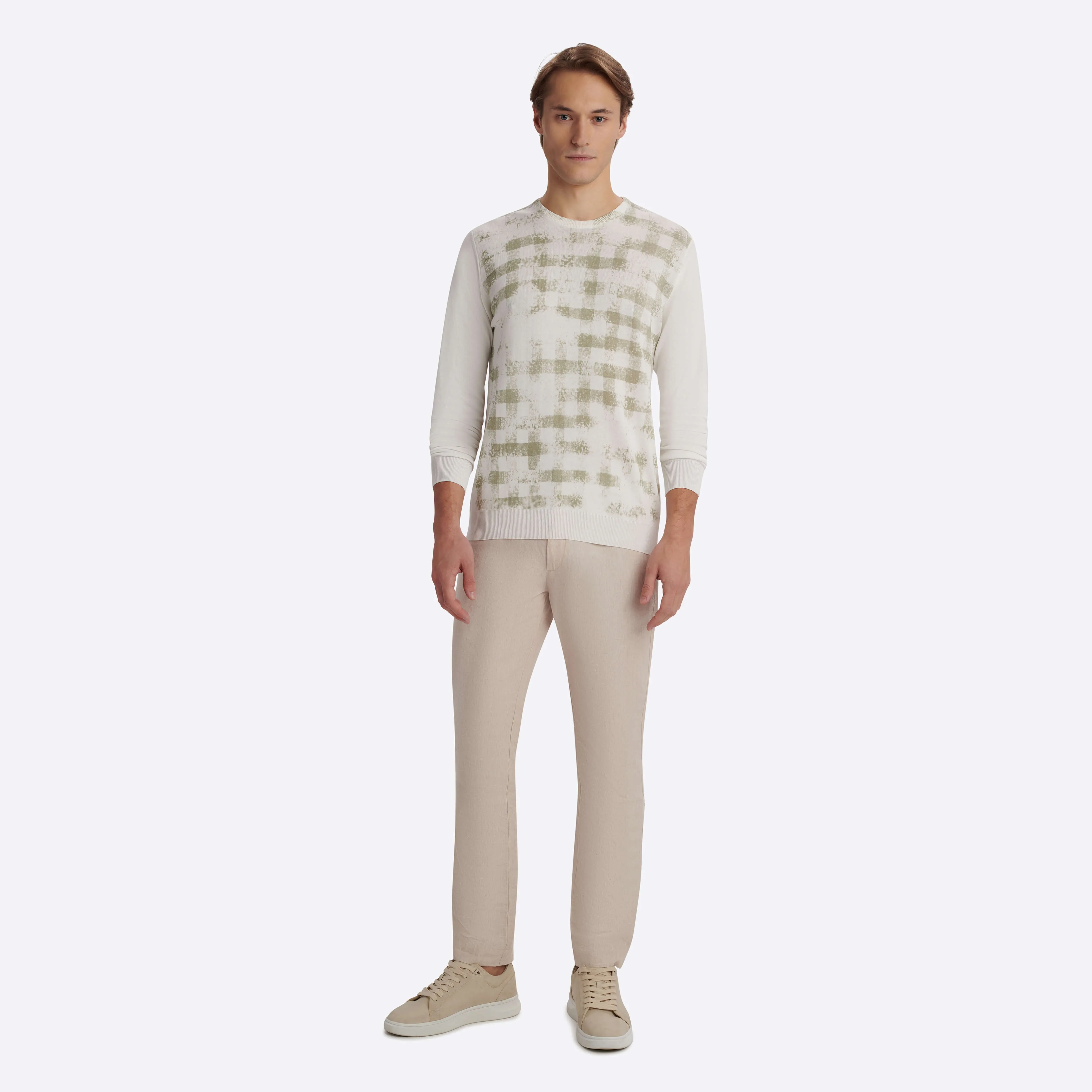 Ghost Check Crew Neck Sweater sold by Bugatchi product image thumbnail 5