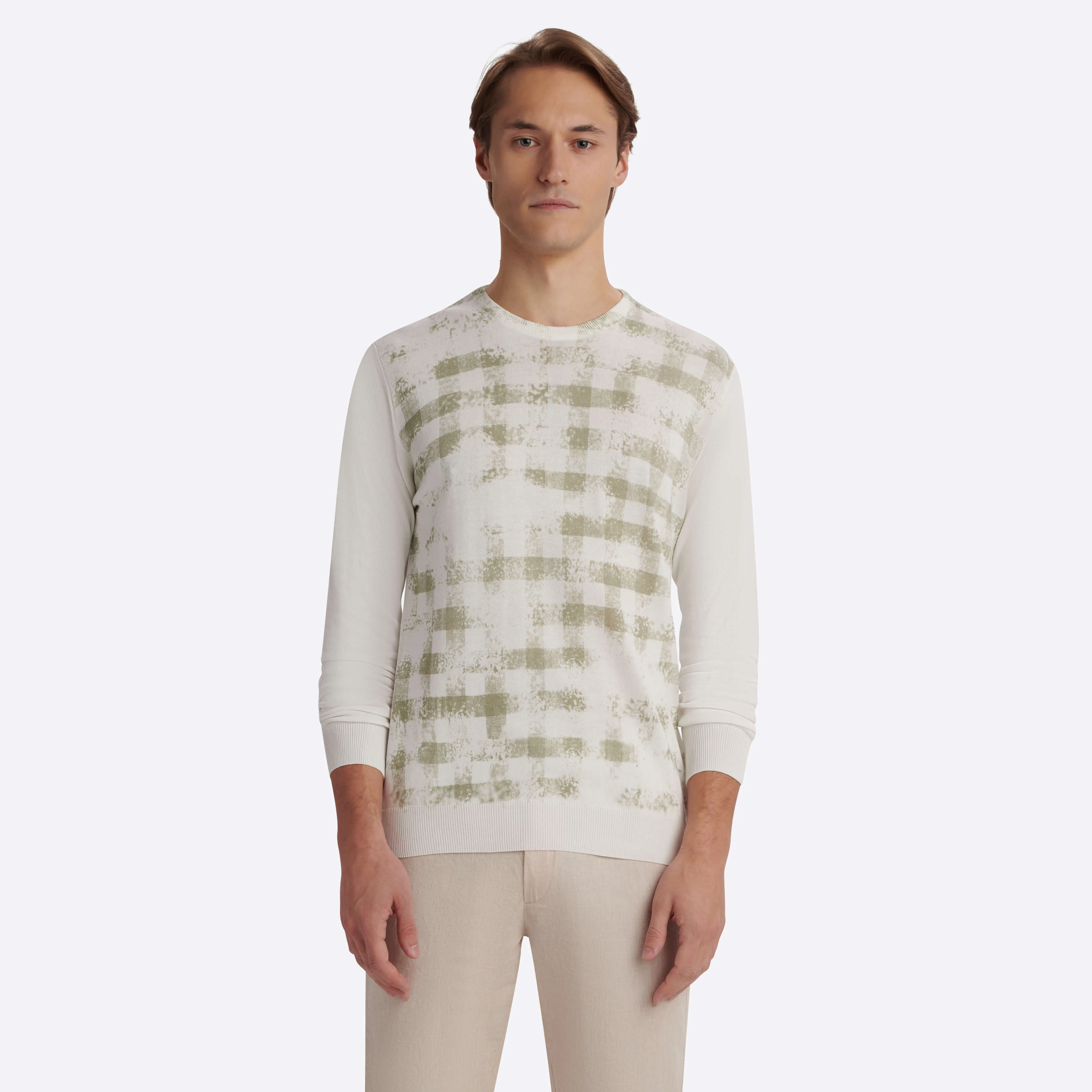 Ghost Check Crew Neck Sweater sold by Bugatchi product image thumbnail 2