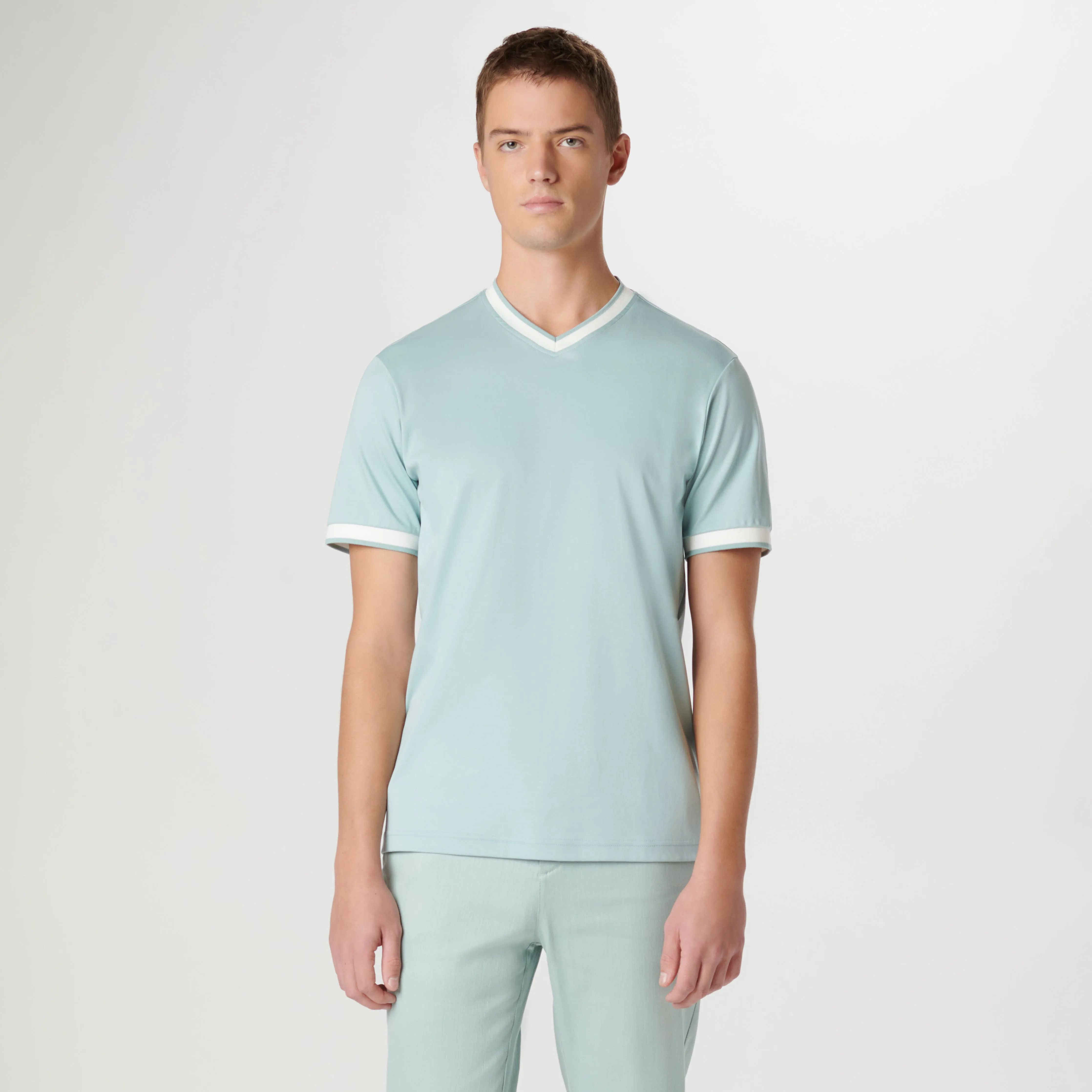 High V-Neck Pima T-Shirt sold by Bugatchi product image thumbnail 2