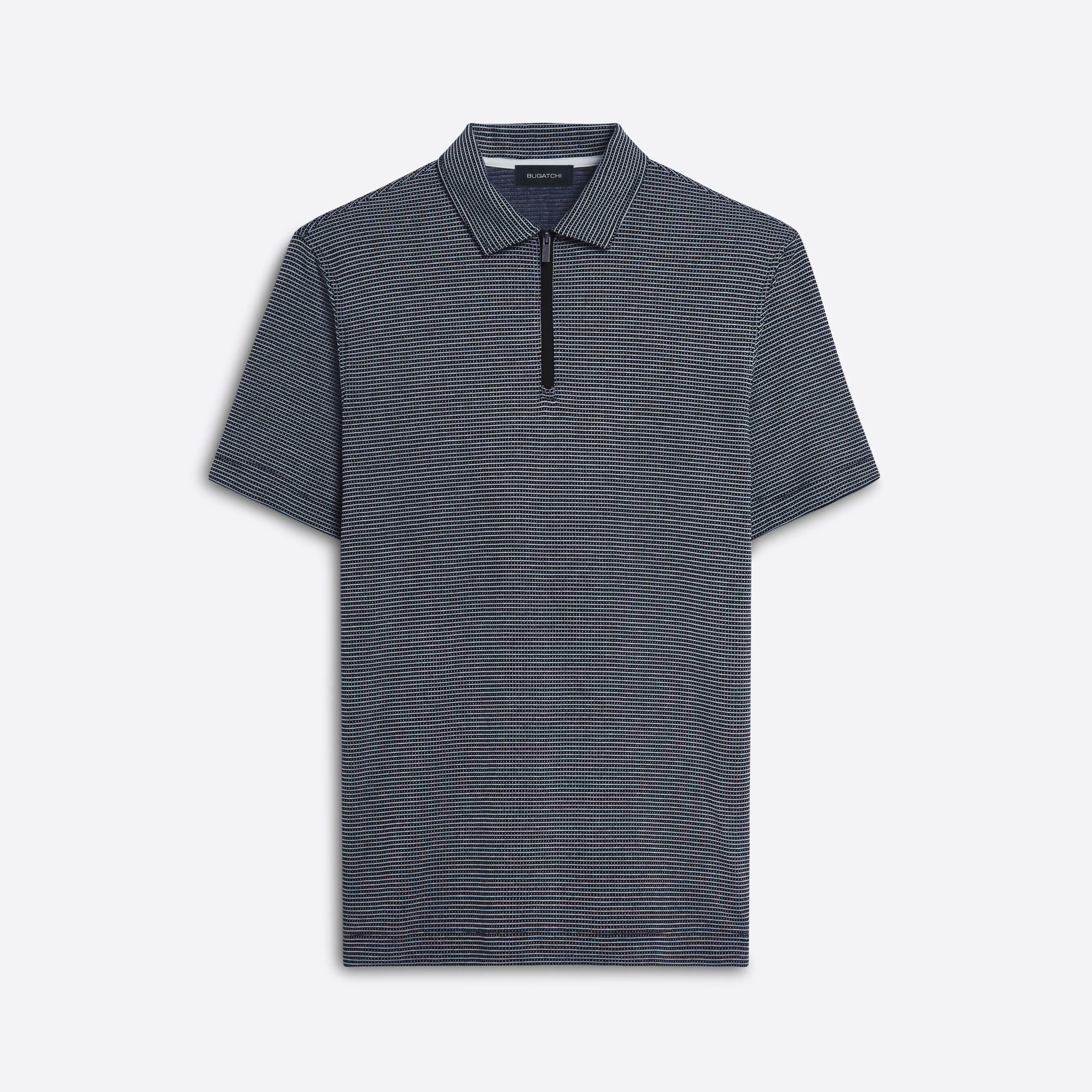 Short Sleeve Quarter Zip Polo sold by Bugatchi