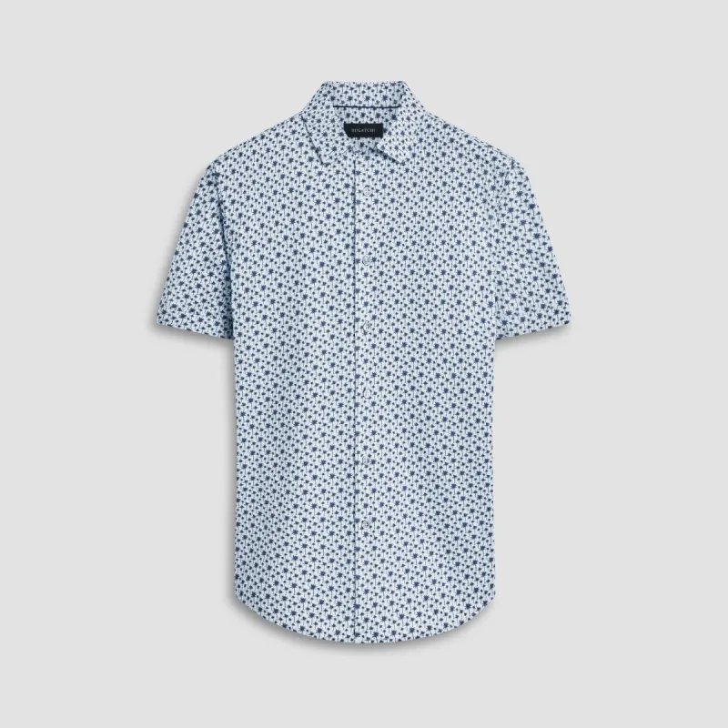 Miles Palm Tree OoohCotton Short Sleeve Shirt sold by Bugatchi