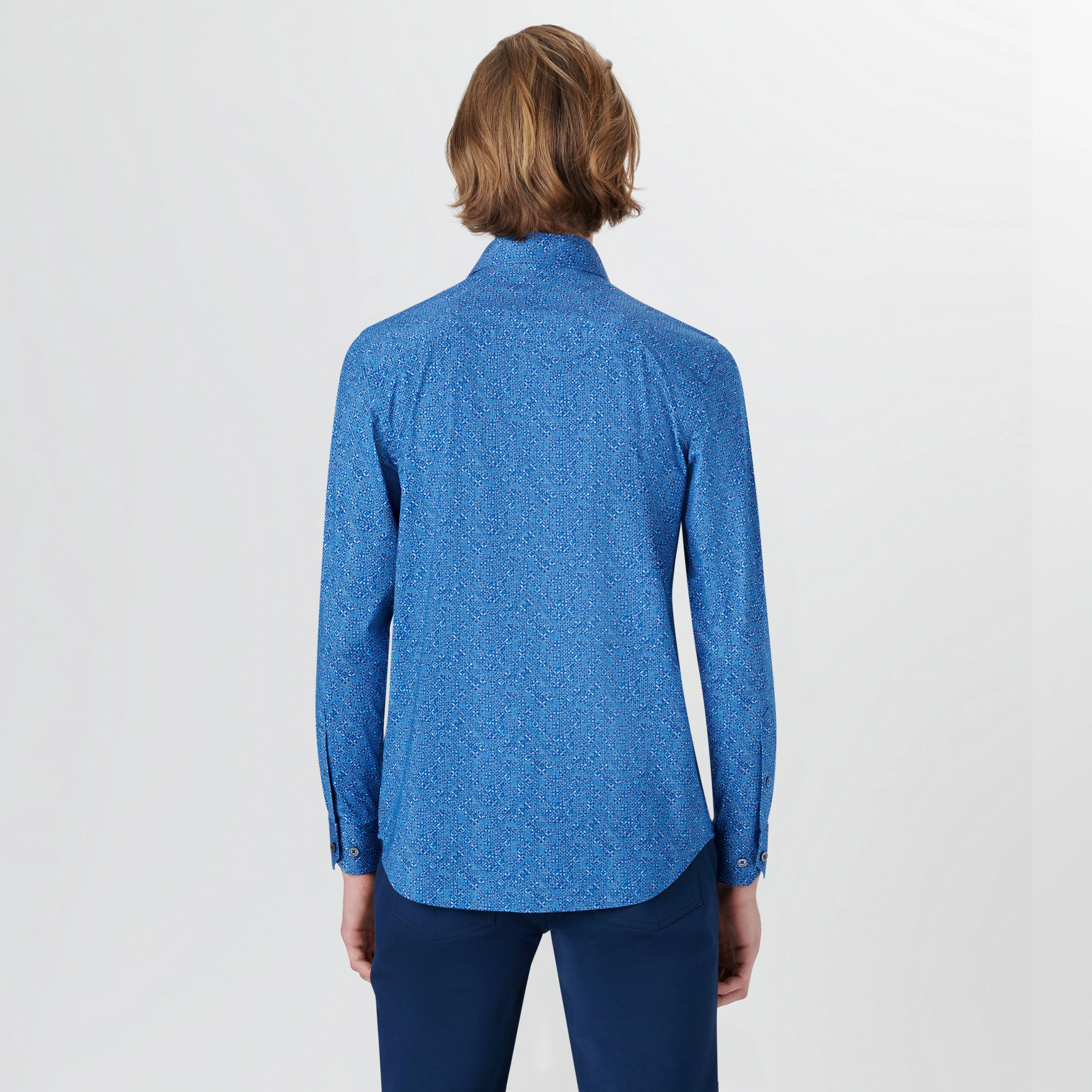 JAMES Mosaic Print OoohCotton Shirt sold by Bugatchi product image thumbnail 4