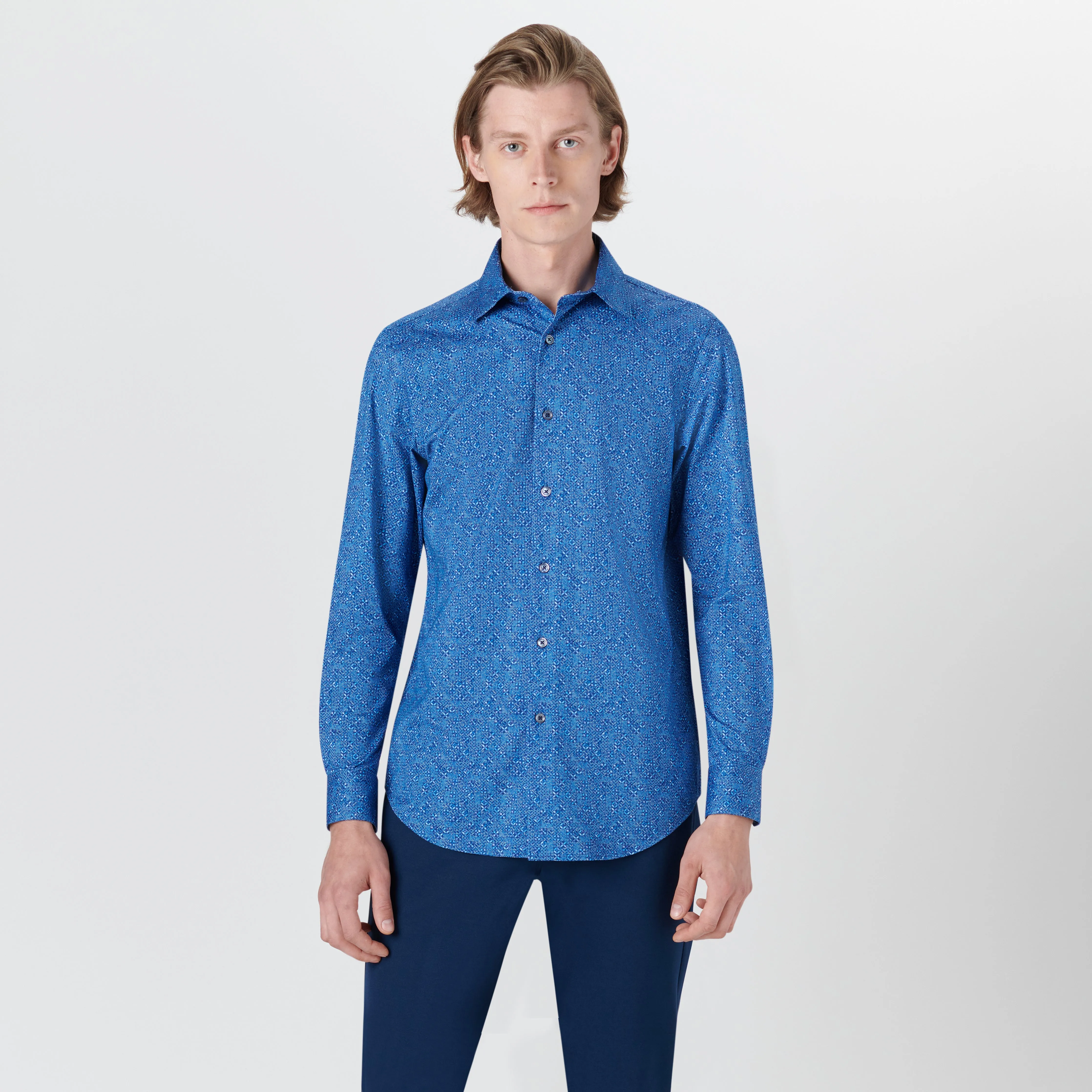 JAMES Mosaic Print OoohCotton Shirt sold by Bugatchi product image thumbnail 2