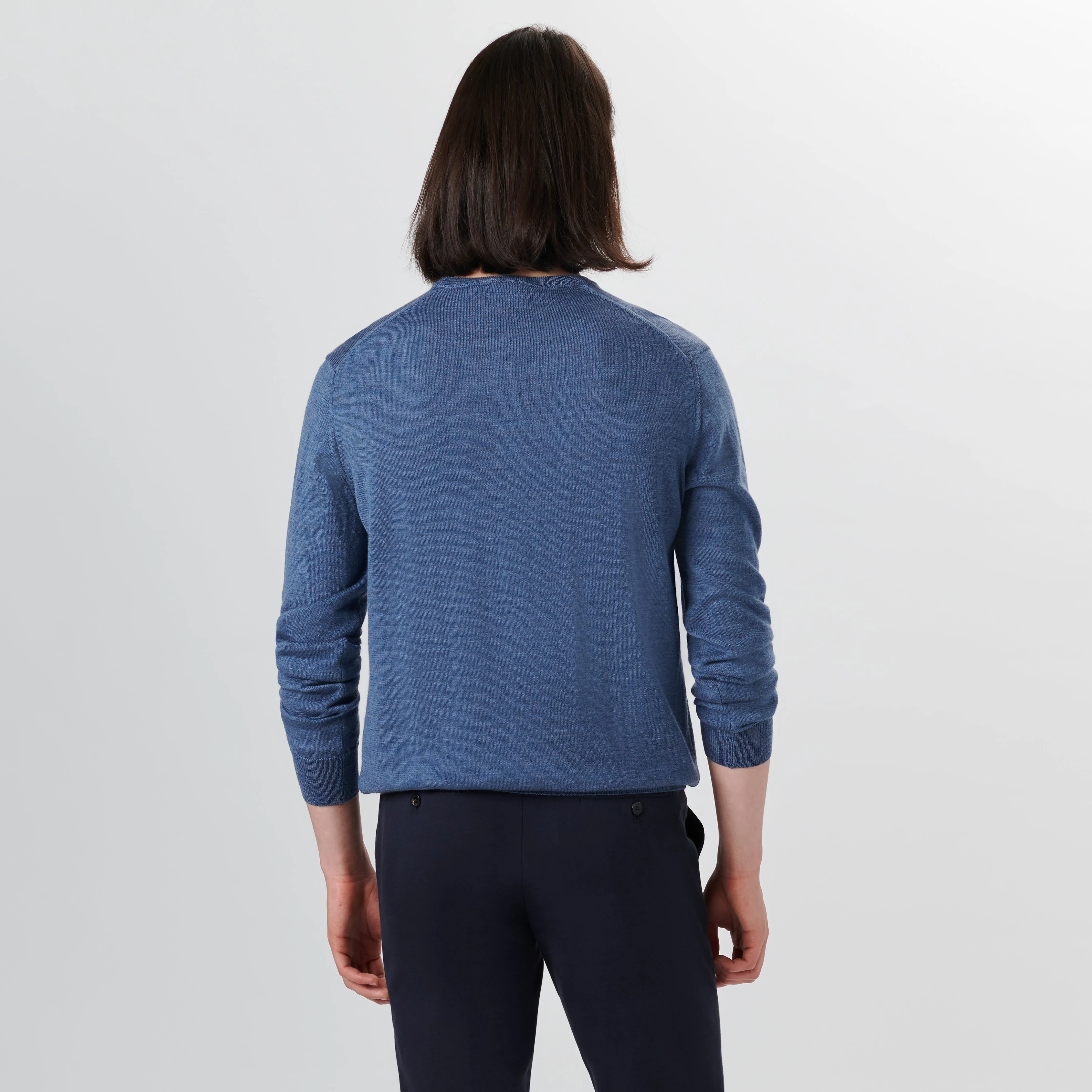 Super Merino Crew Neck Solid Sweater sold by Bugatchi product image thumbnail 4