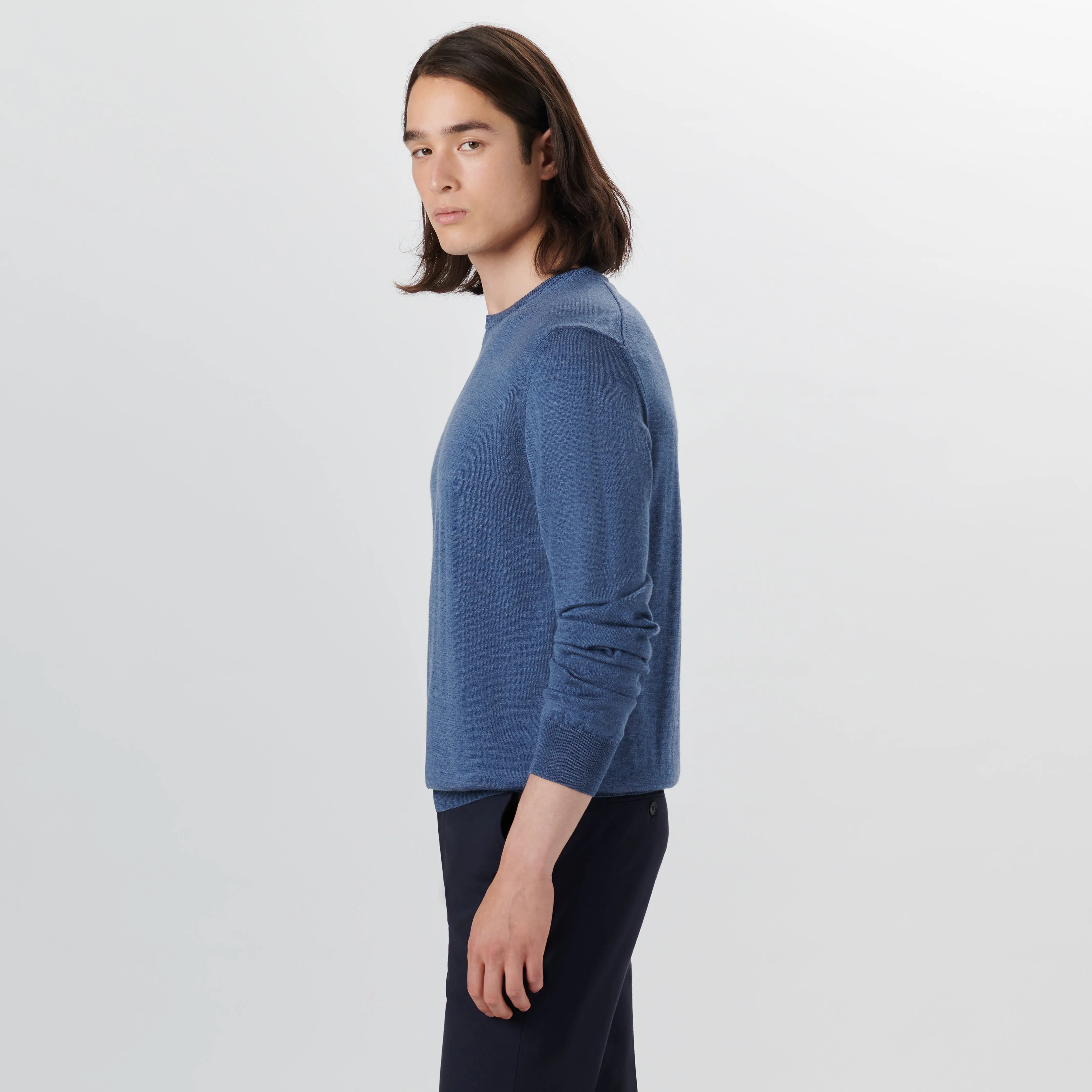 Super Merino Crew Neck Solid Sweater sold by Bugatchi product image thumbnail 3