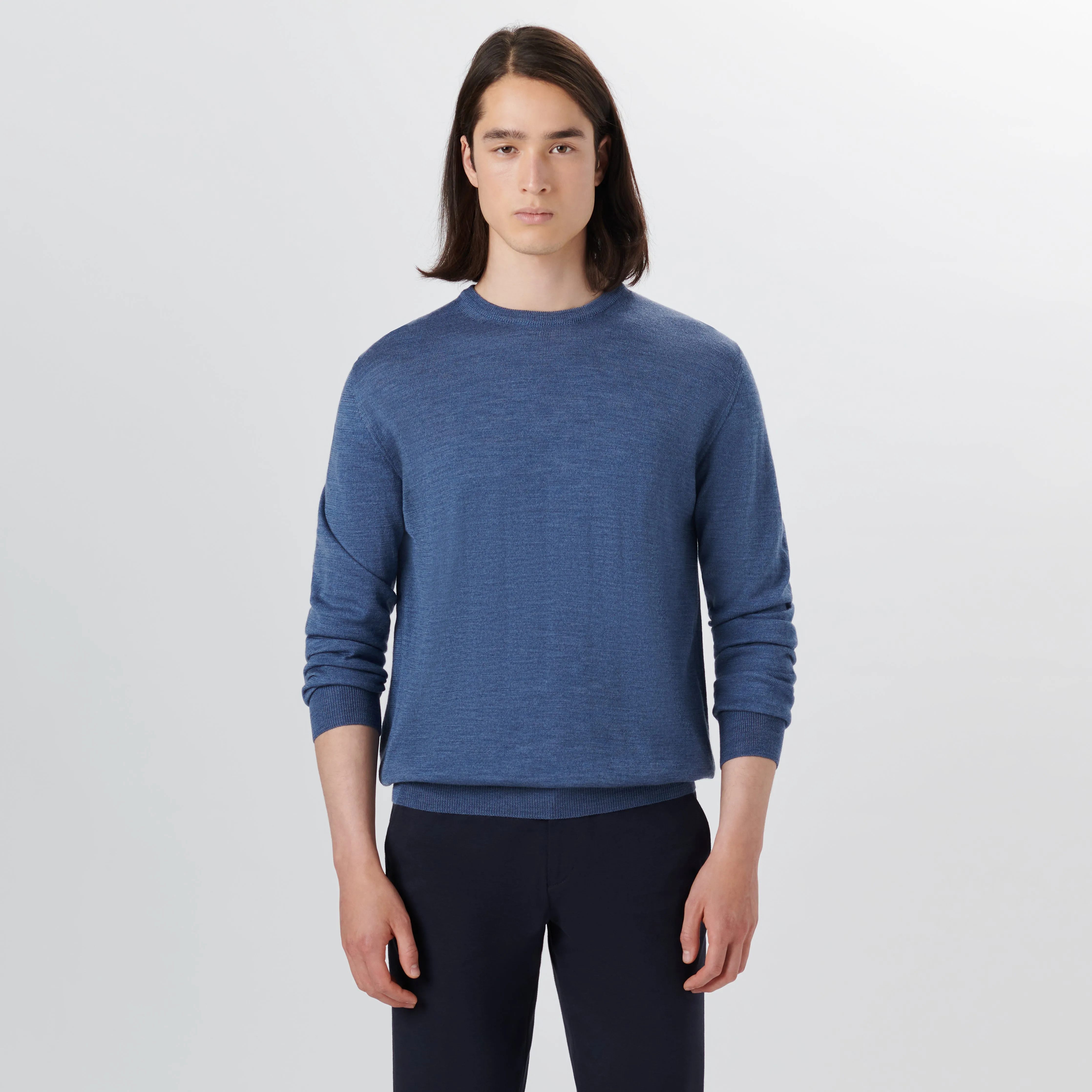 Super Merino Crew Neck Solid Sweater sold by Bugatchi product image thumbnail 2