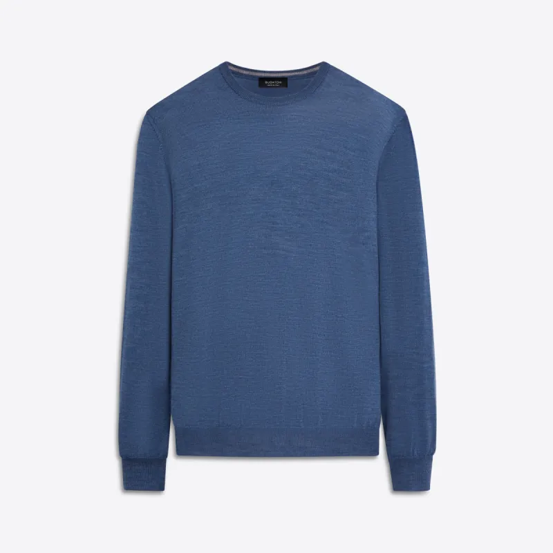 Super Merino Crew Neck Solid Sweater sold by Bugatchi