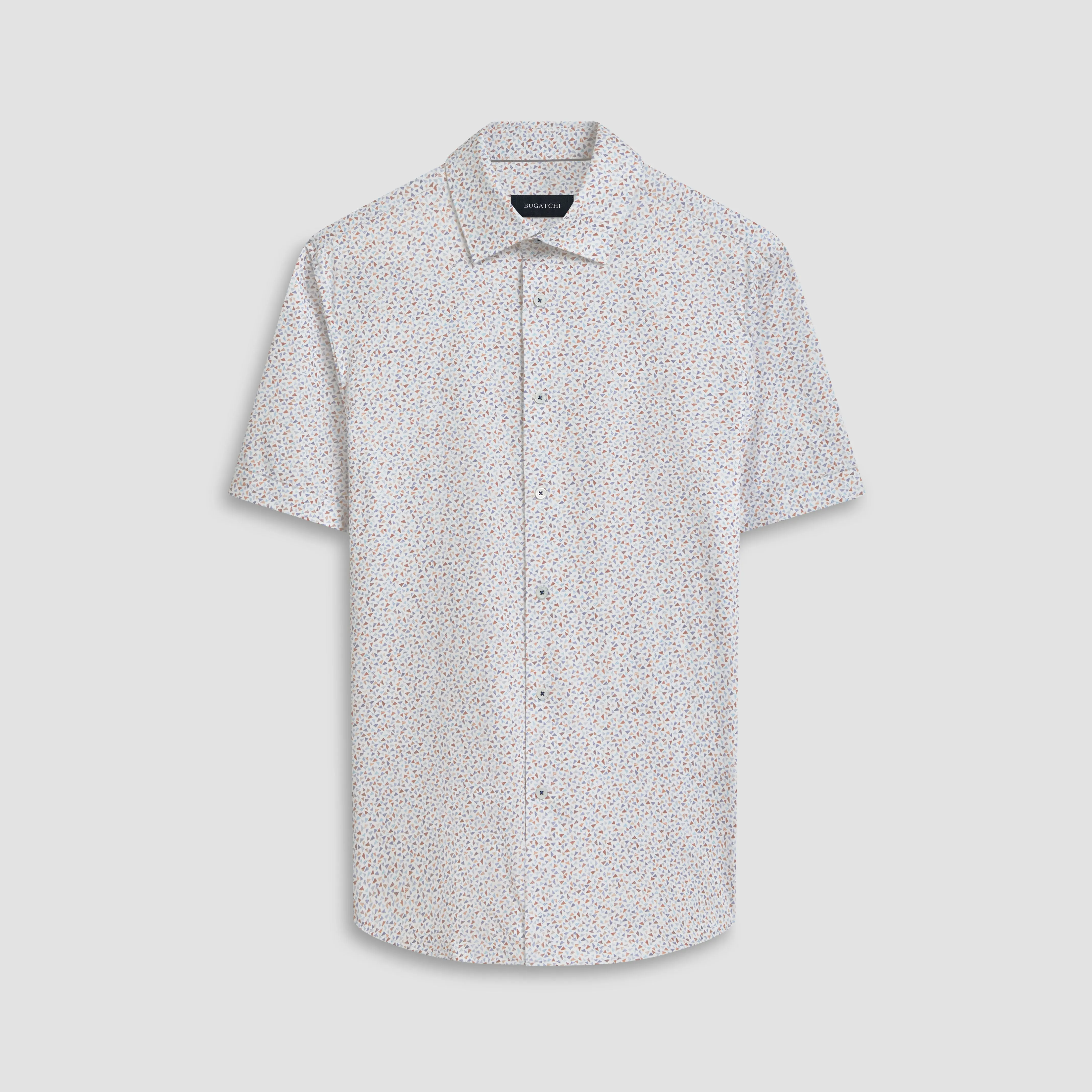 Miles Mosaic OoohCotton Short Sleeve Shirt sold by Bugatchi