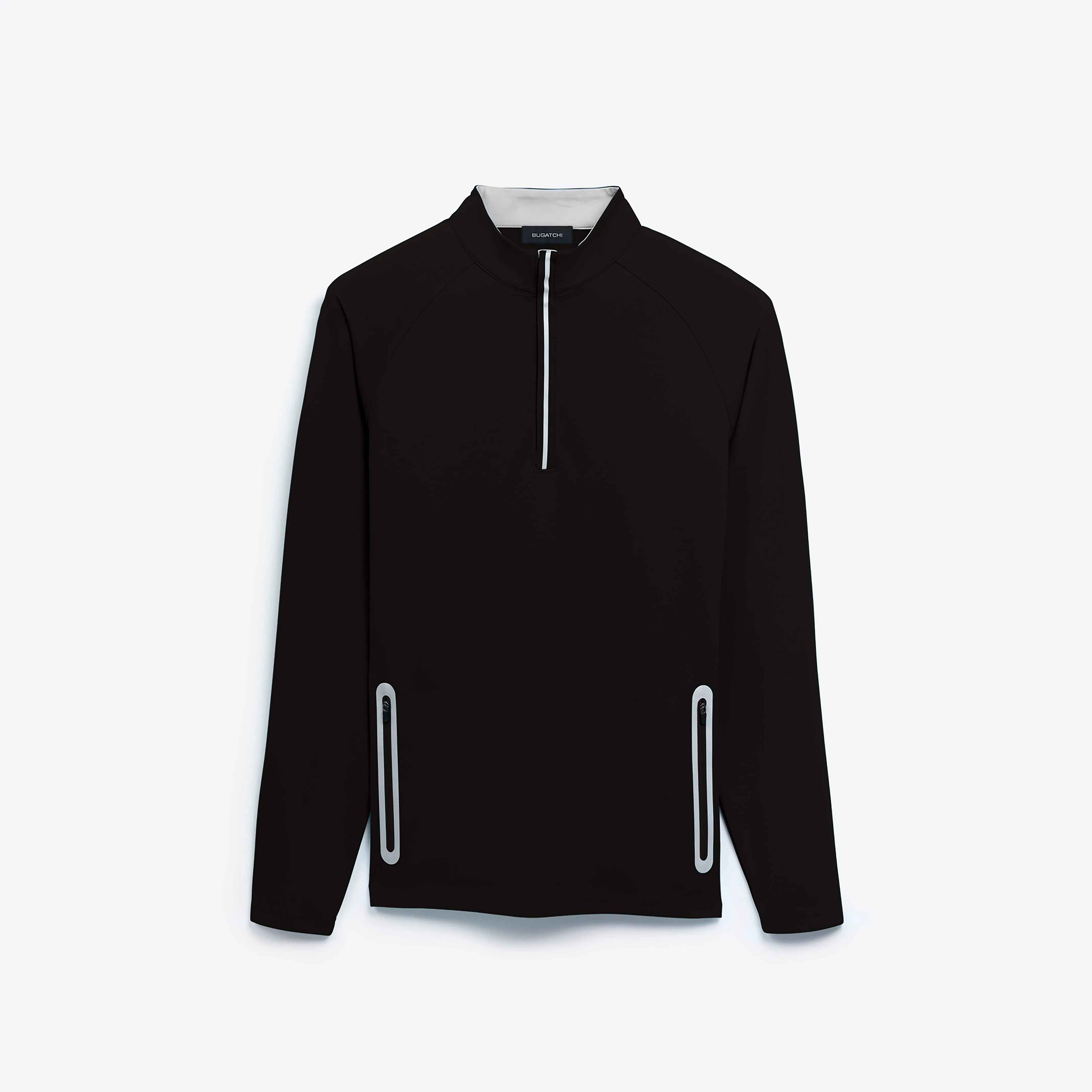 Solid Quarter Zip Mock Neck Pullover sold by Bugatchi