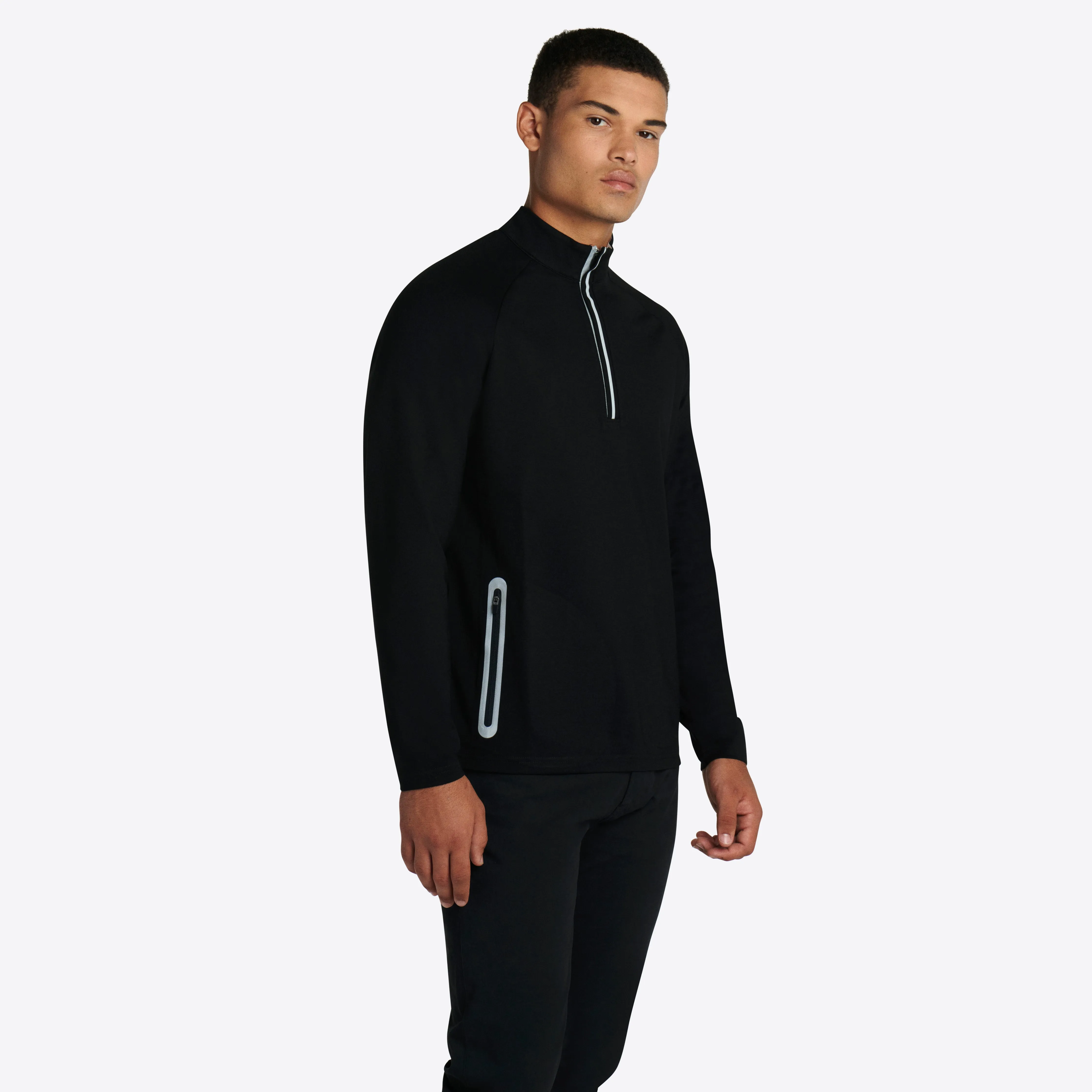 Solid Quarter Zip Mock Neck Pullover sold by Bugatchi product image thumbnail 3
