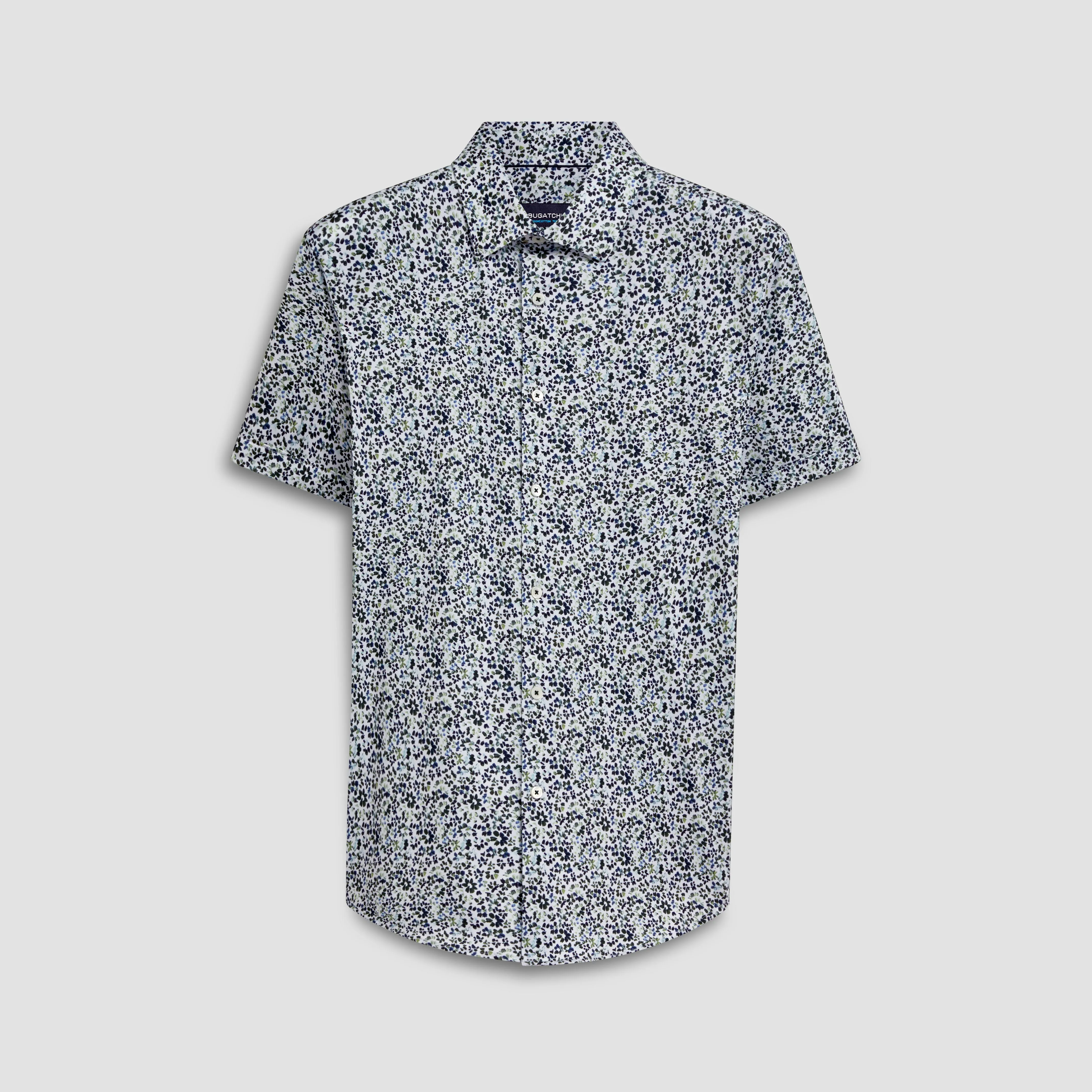 Miles Floral Print OoohCotton Short Sleeve Shirt sold by Bugatchi
