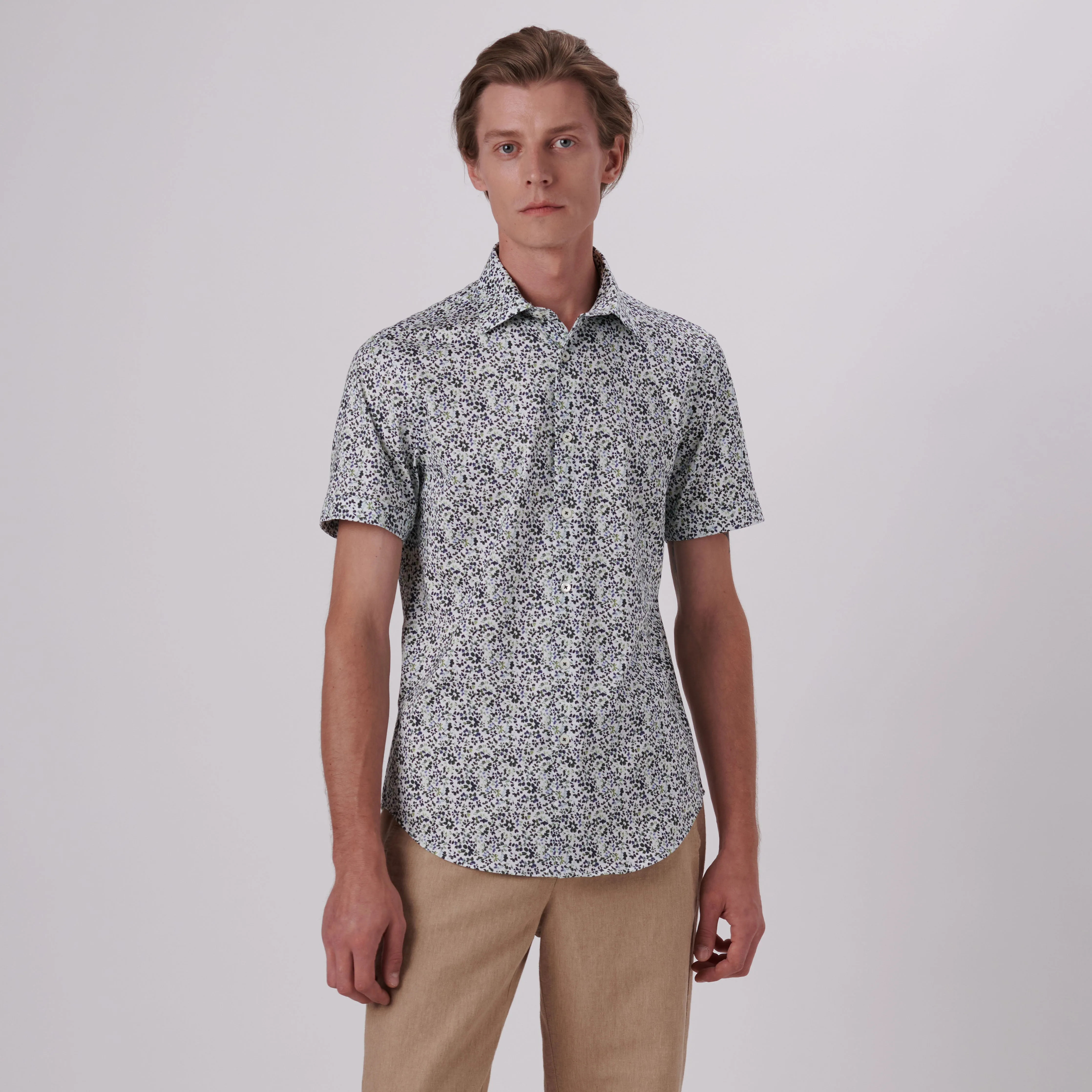 Miles Floral Print OoohCotton Short Sleeve Shirt sold by Bugatchi product image thumbnail 2