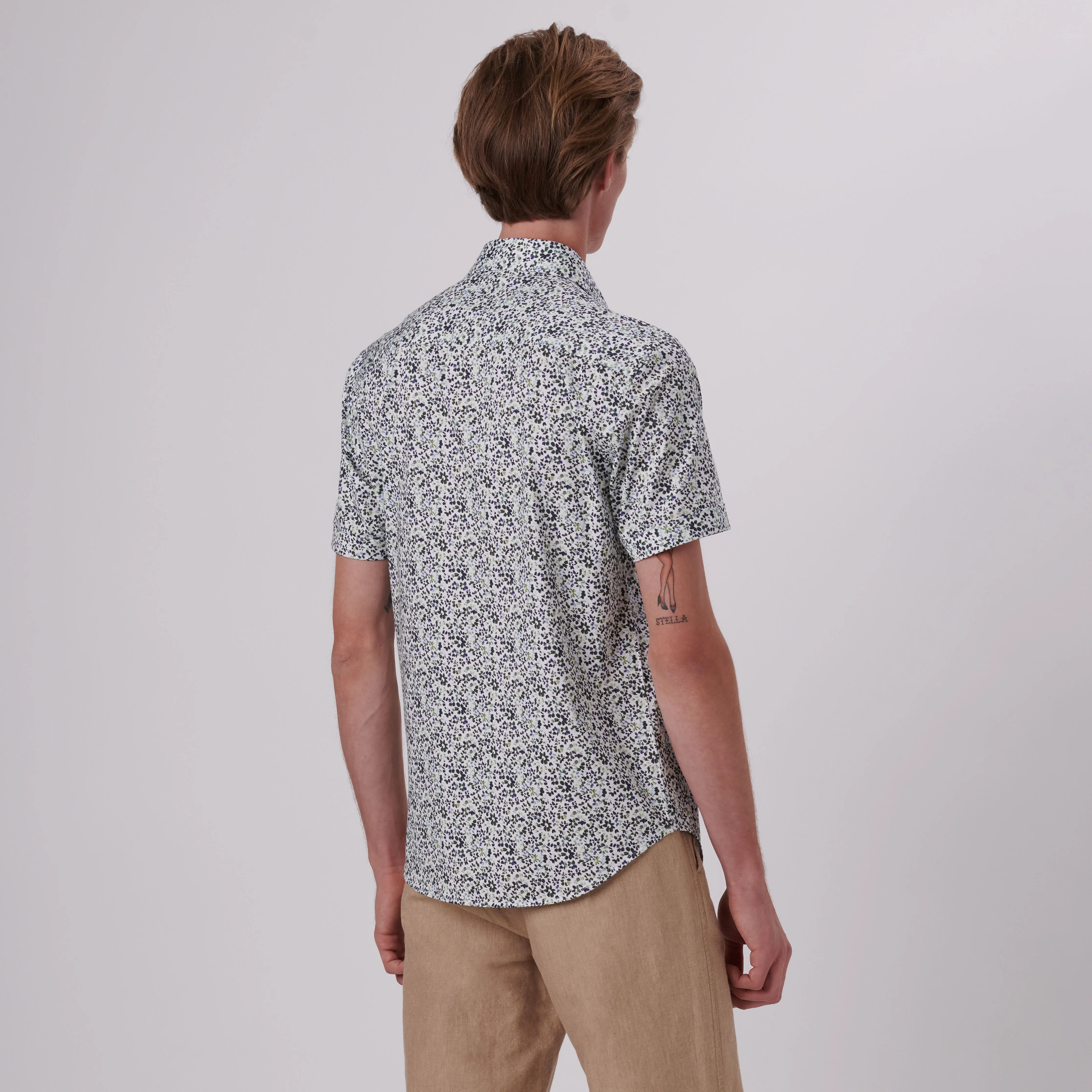 Miles Floral Print OoohCotton Short Sleeve Shirt sold by Bugatchi product image thumbnail 4