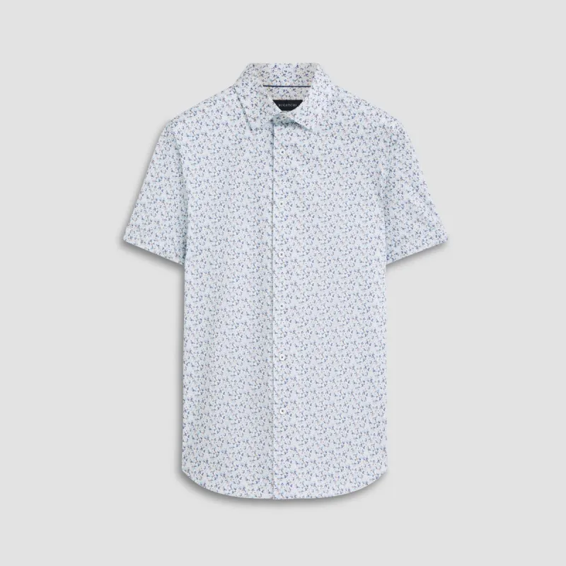Miles Leaf Print OoohCotton Short Sleeve Shirt sold by Bugatchi