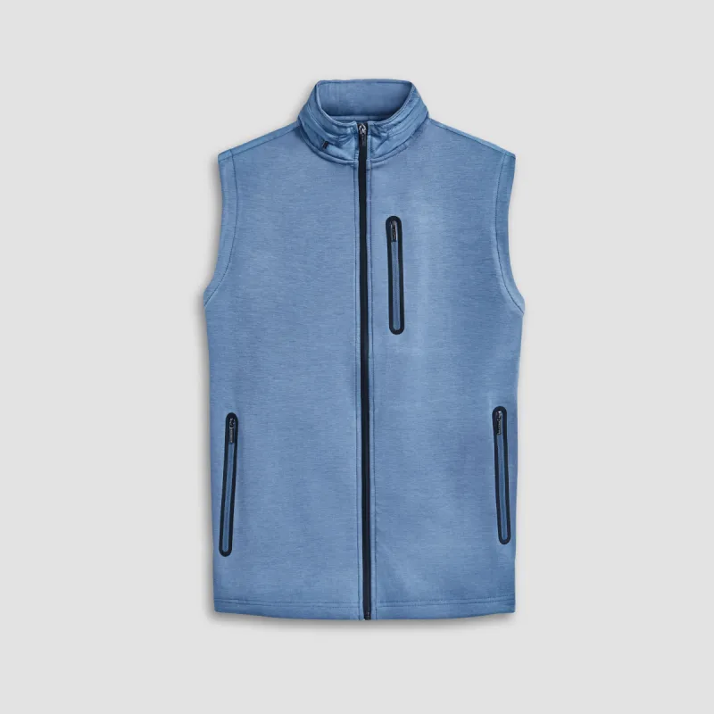 Soft Touch Performance Vest With Stow-Away Hood sold by Bugatchi