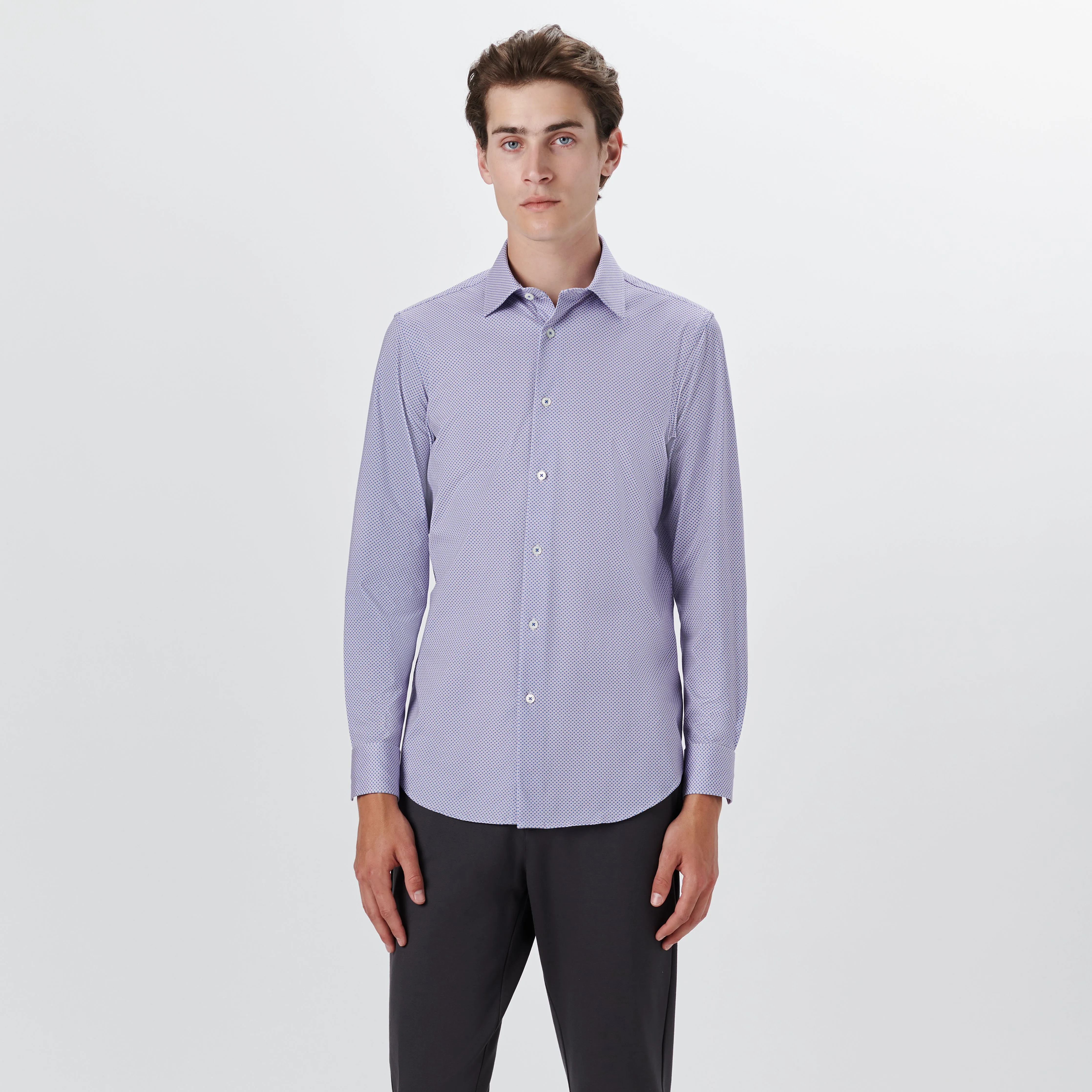 JAMES Checkerboard Print OoohCotton Shirt sold by Bugatchi product image thumbnail 2