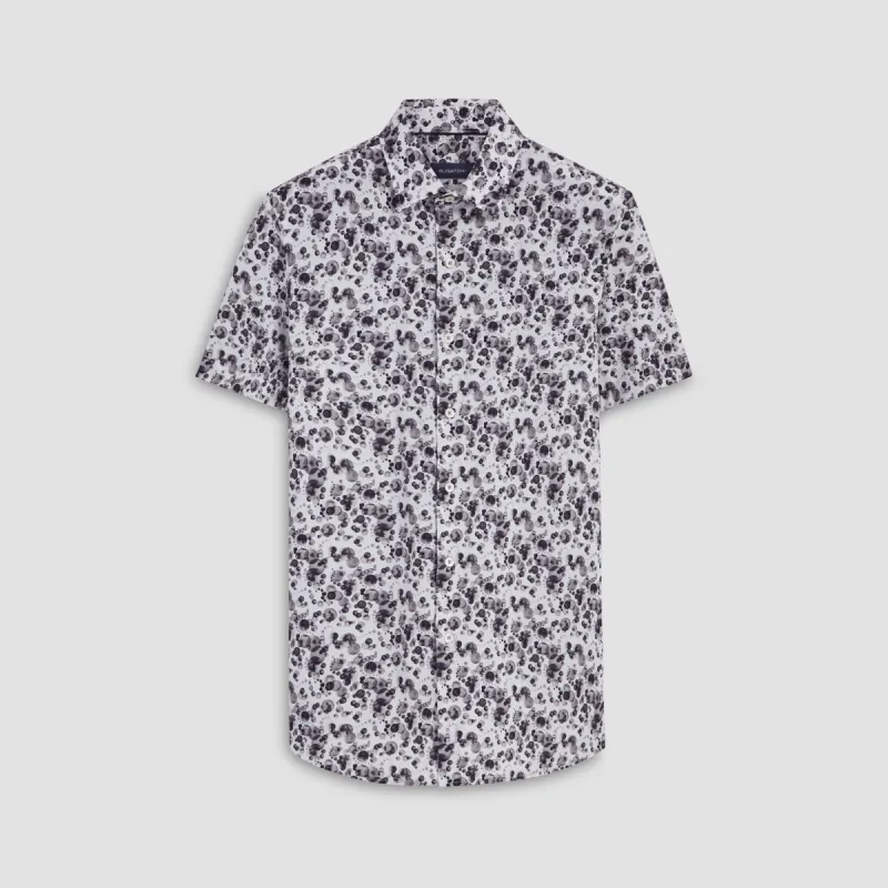 Orson Monochrome Bubbles Print Short Sleeve Shirt sold by Bugatchi