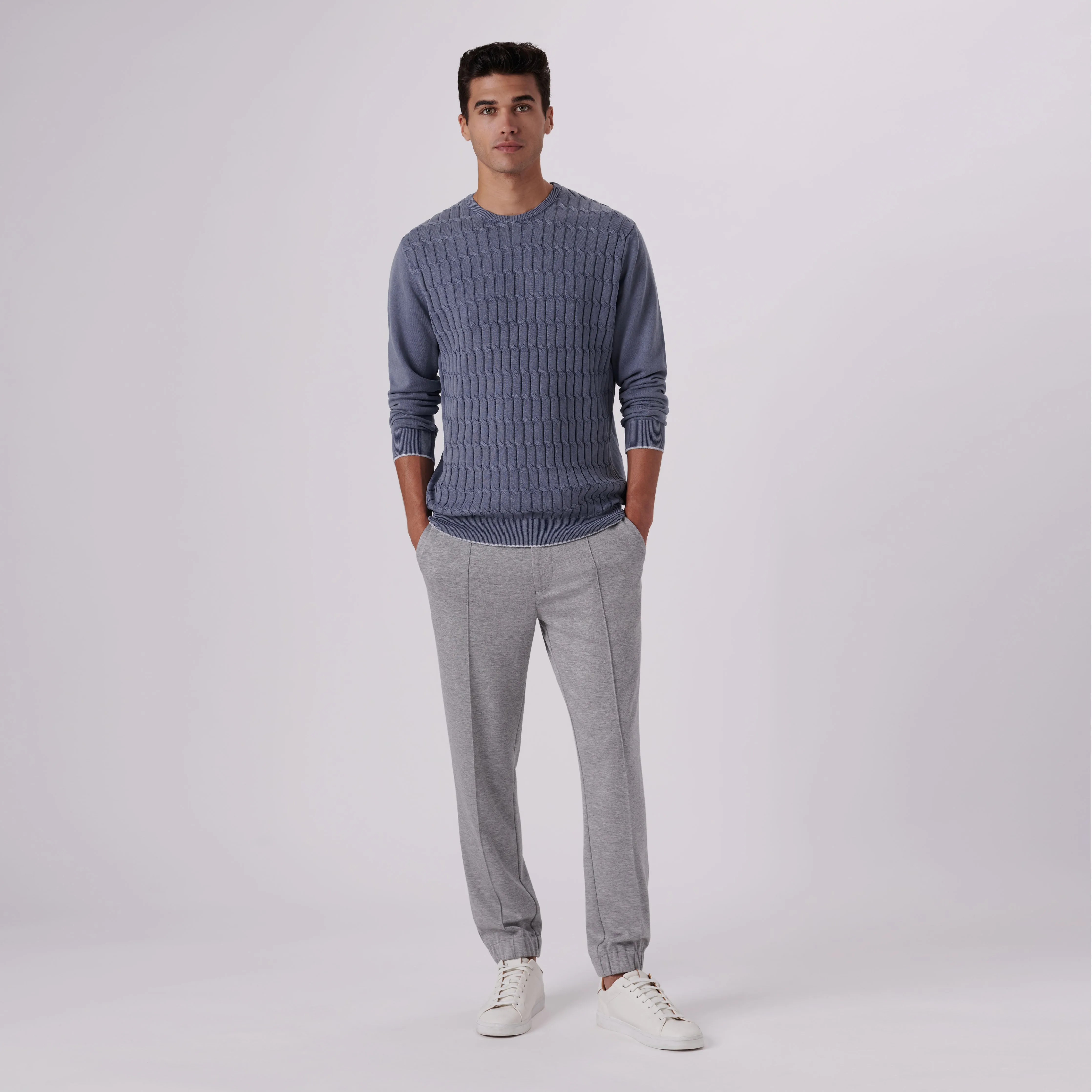 Knit Stitch Crew Neck Sweater sold by Bugatchi product image thumbnail 5