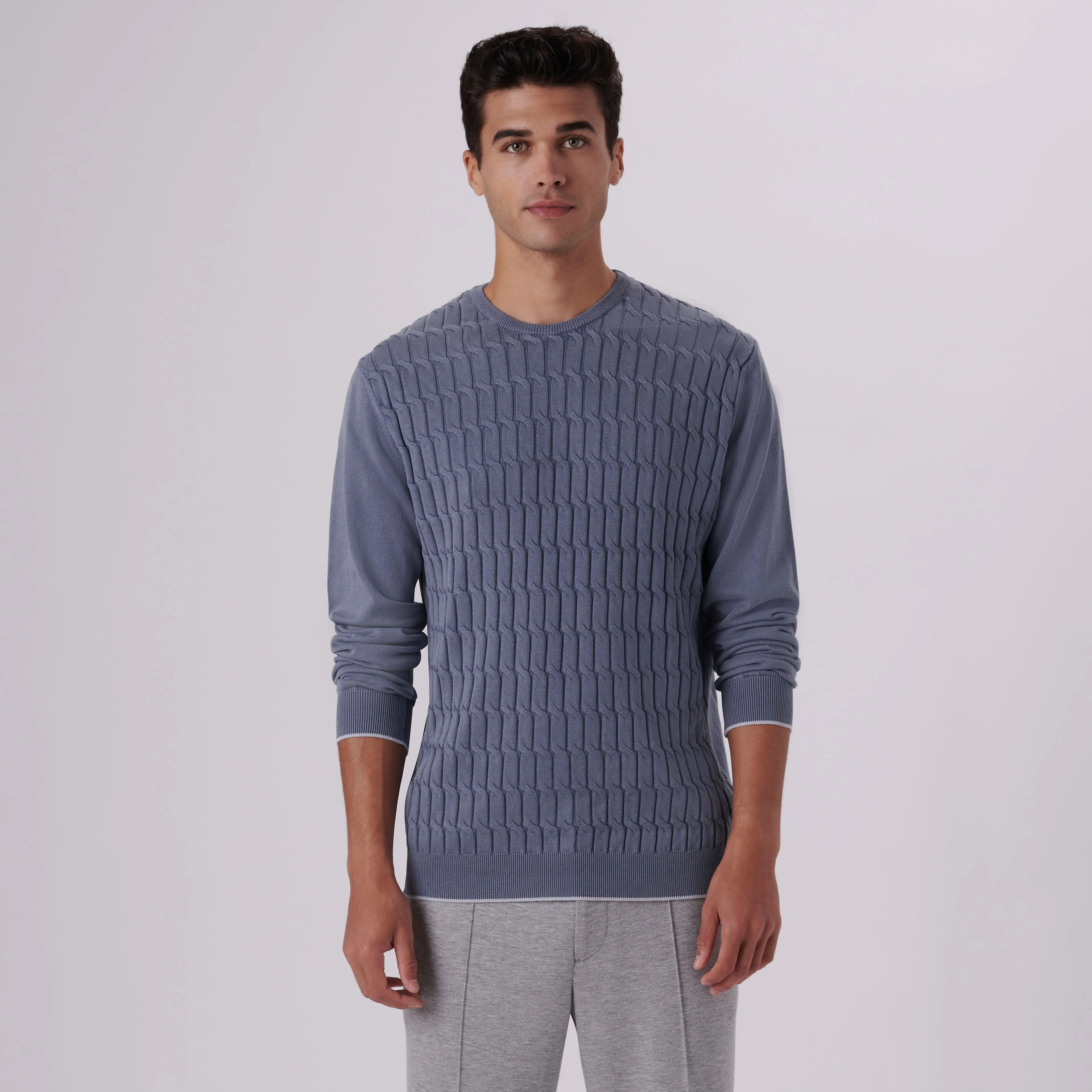 Knit Stitch Crew Neck Sweater sold by Bugatchi product image thumbnail 2