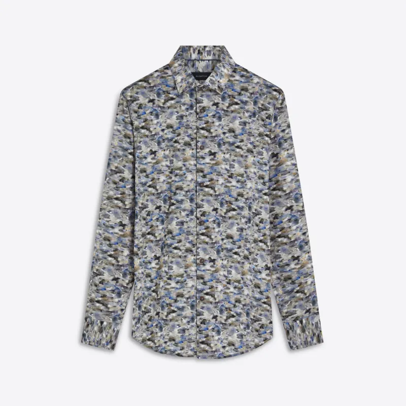 JULIAN Marble Print Shirt sold by Bugatchi