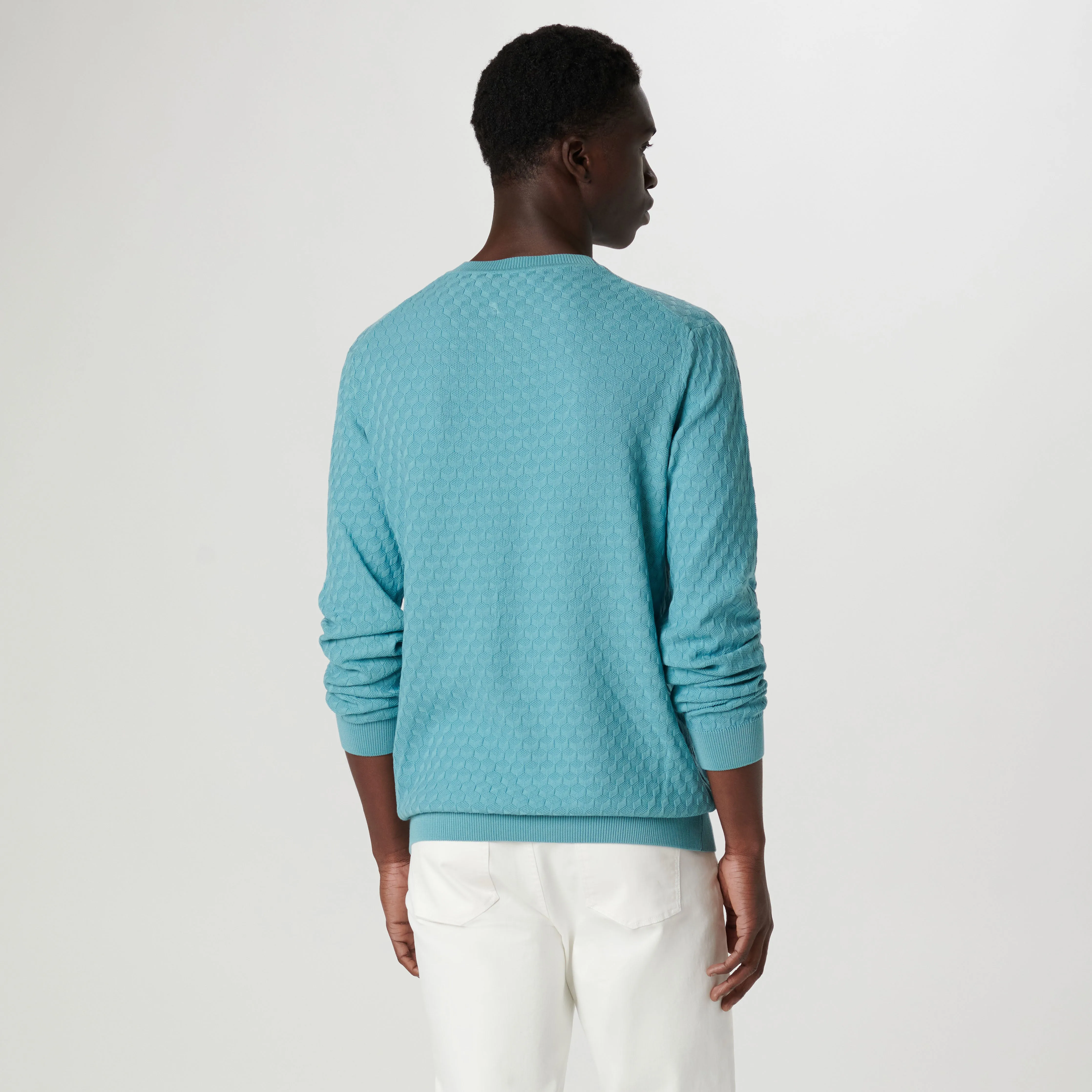 Mixed Stitch Crew Neck Sweater sold by Bugatchi product image thumbnail 4