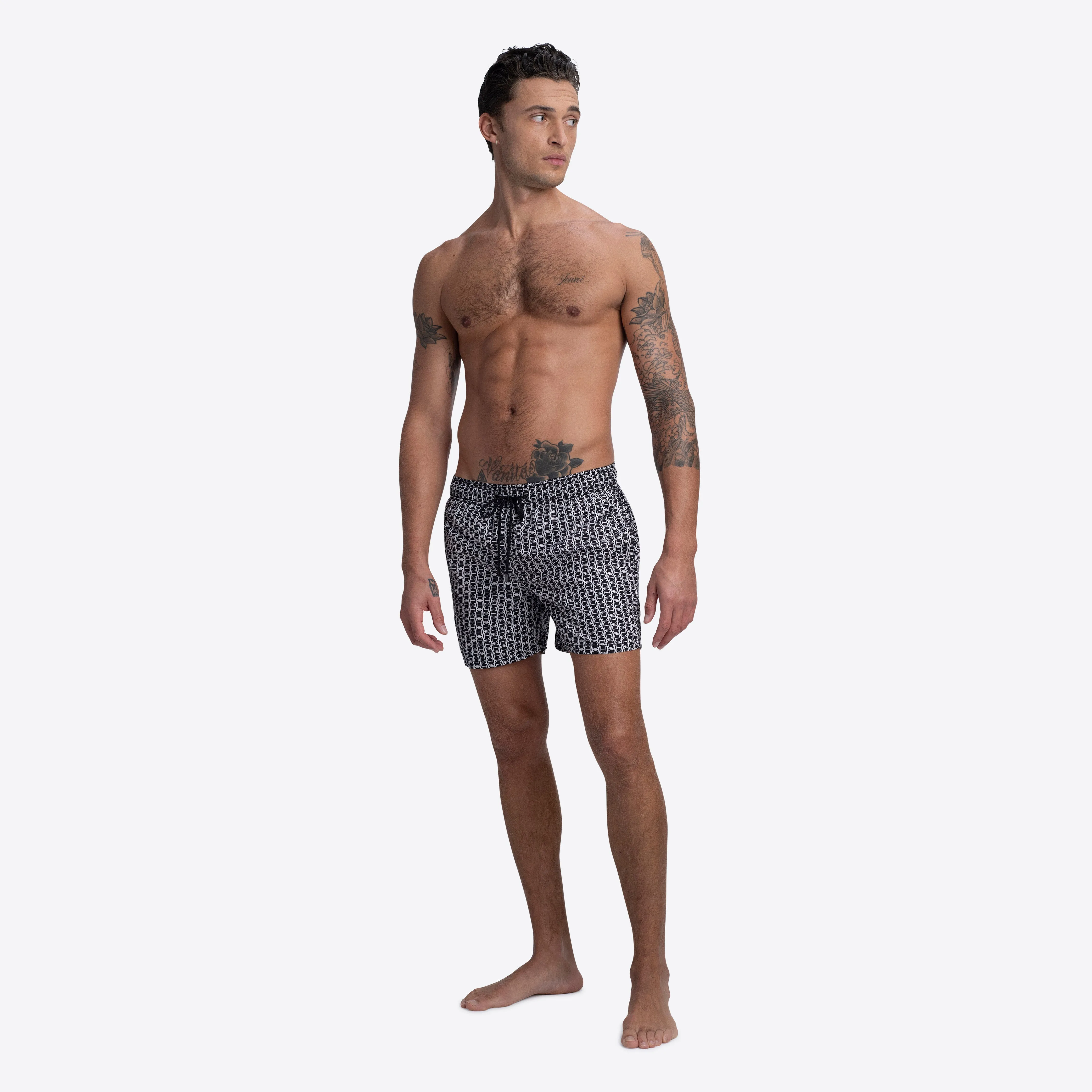 MAX Geometric Print Swim Trunks sold by Bugatchi product image thumbnail 5