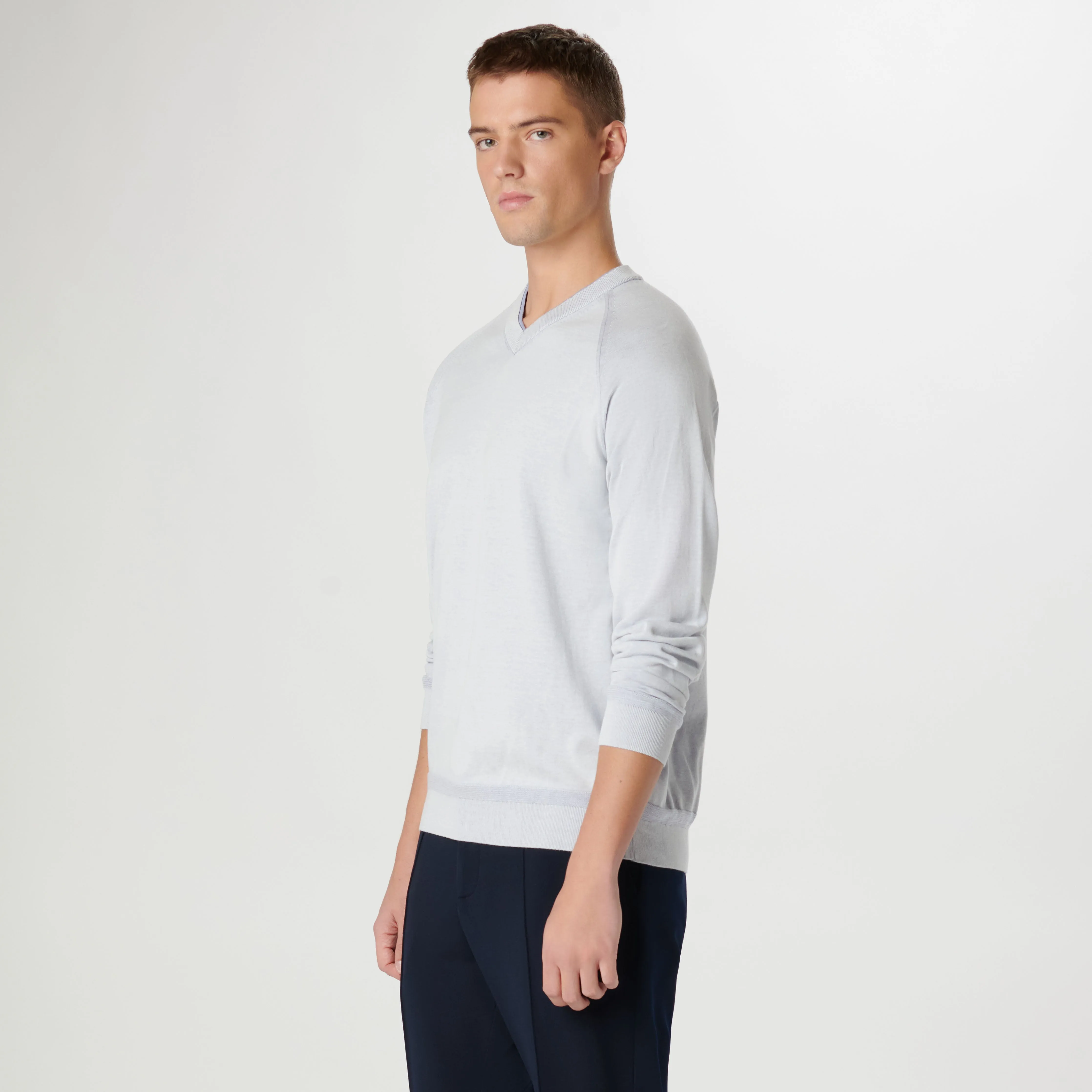 Solid V-Neck Sweater sold by Bugatchi product image thumbnail 3