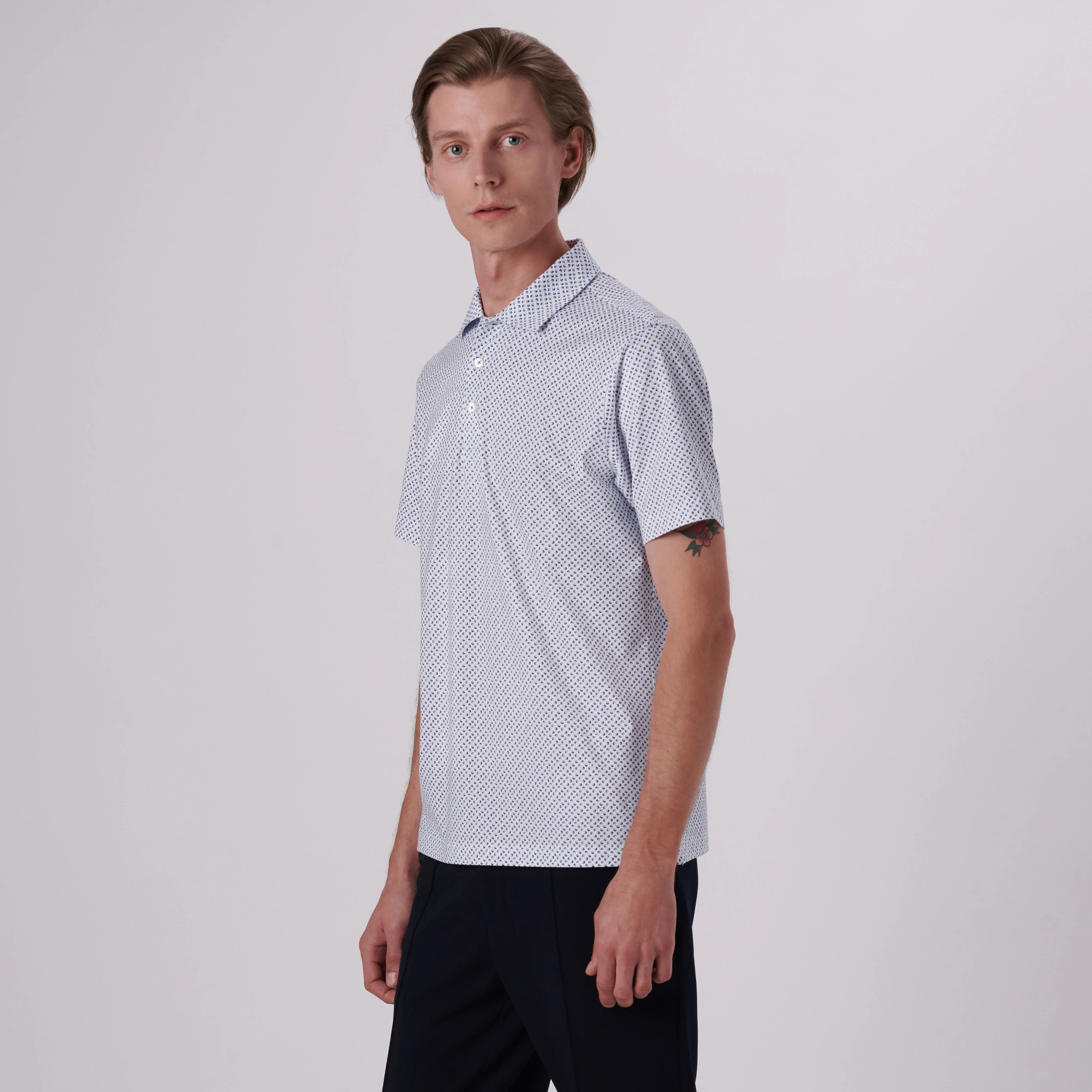 Victor Geometric Print OoohCotton Polo sold by Bugatchi product image thumbnail 3