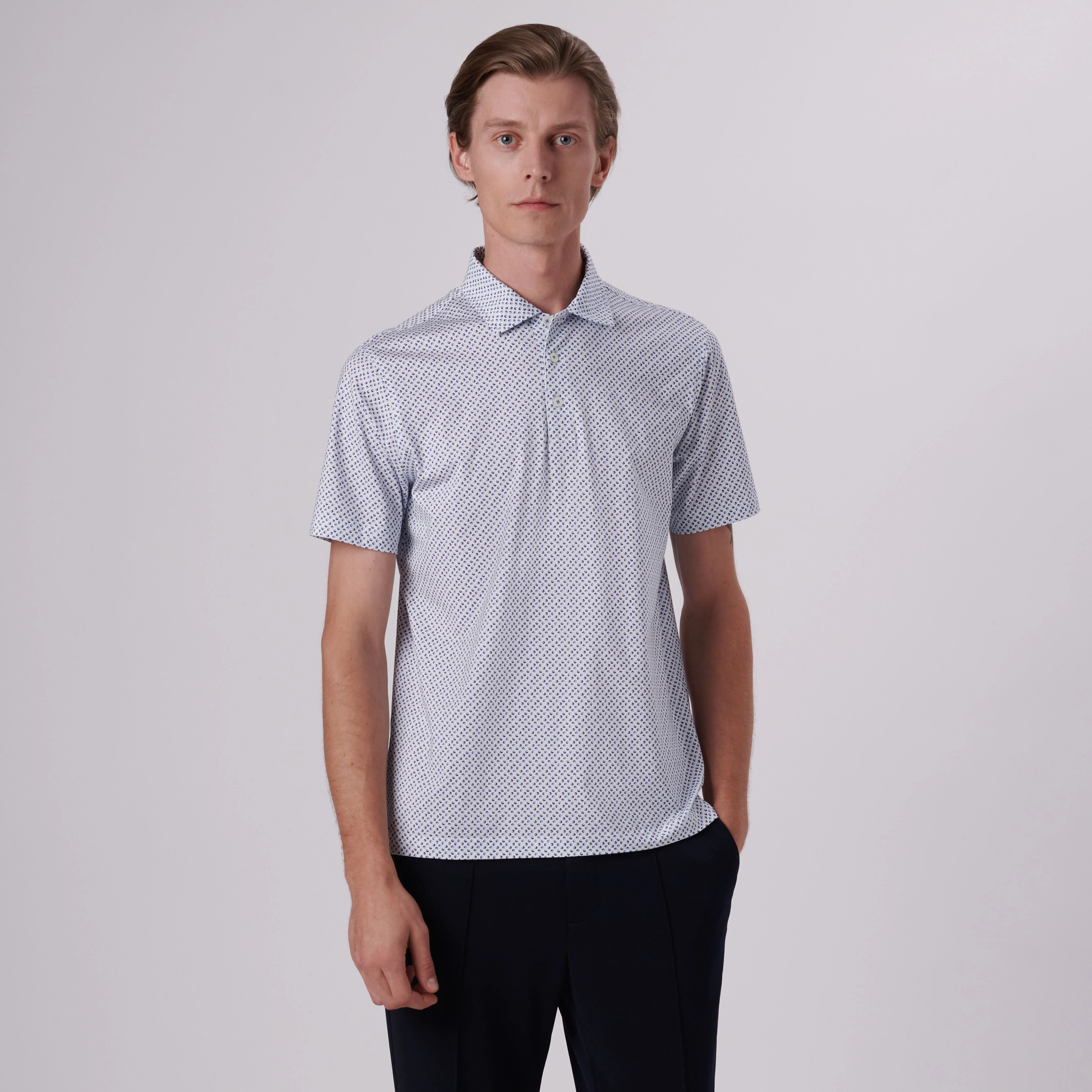 Victor Geometric Print OoohCotton Polo sold by Bugatchi product image thumbnail 2