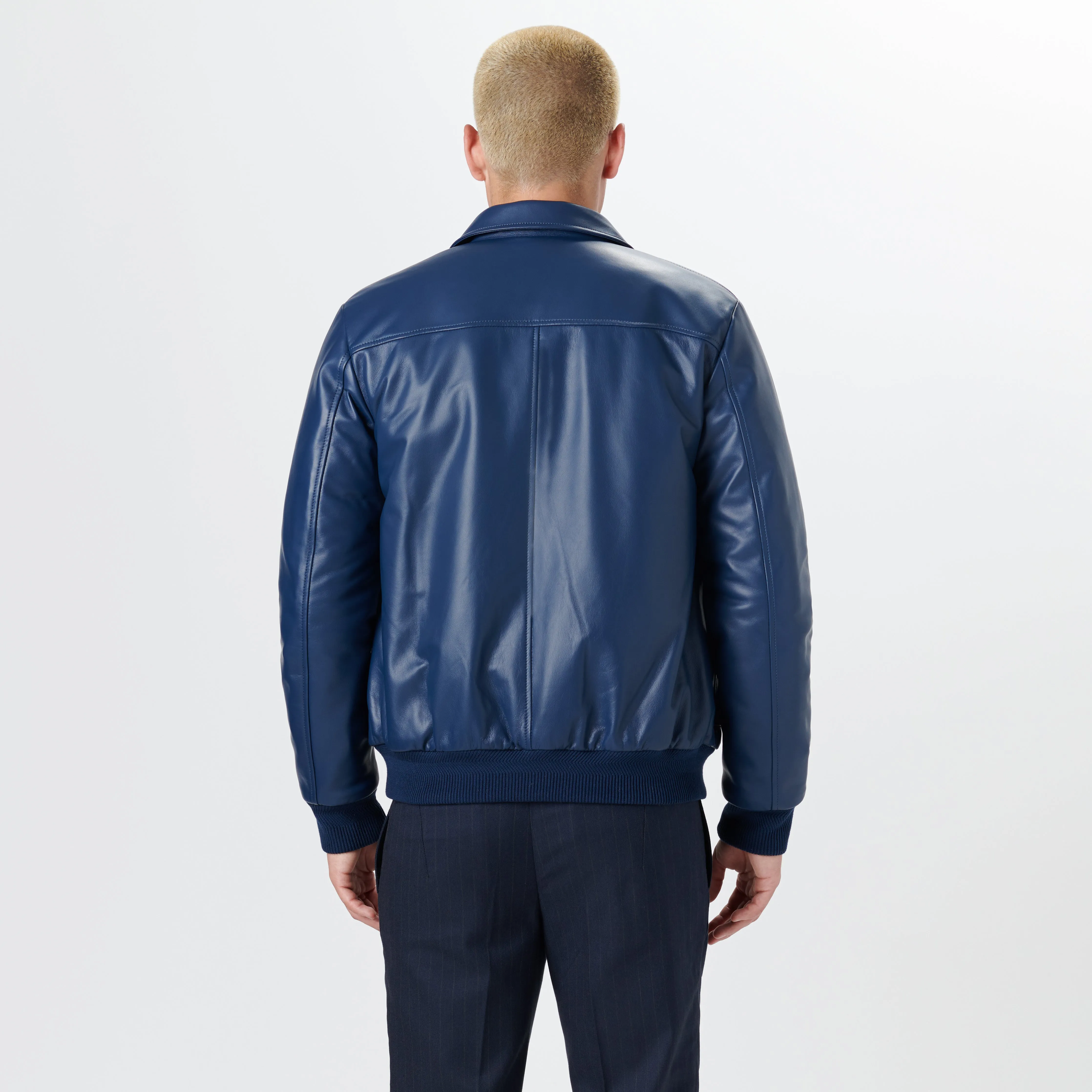 Leather Bomber Jacket sold by Bugatchi product image thumbnail 4