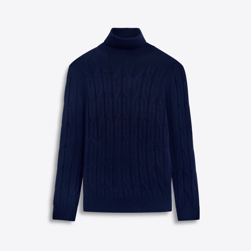 Turtle Neck Cable Jacquard Sweater sold by Bugatchi
