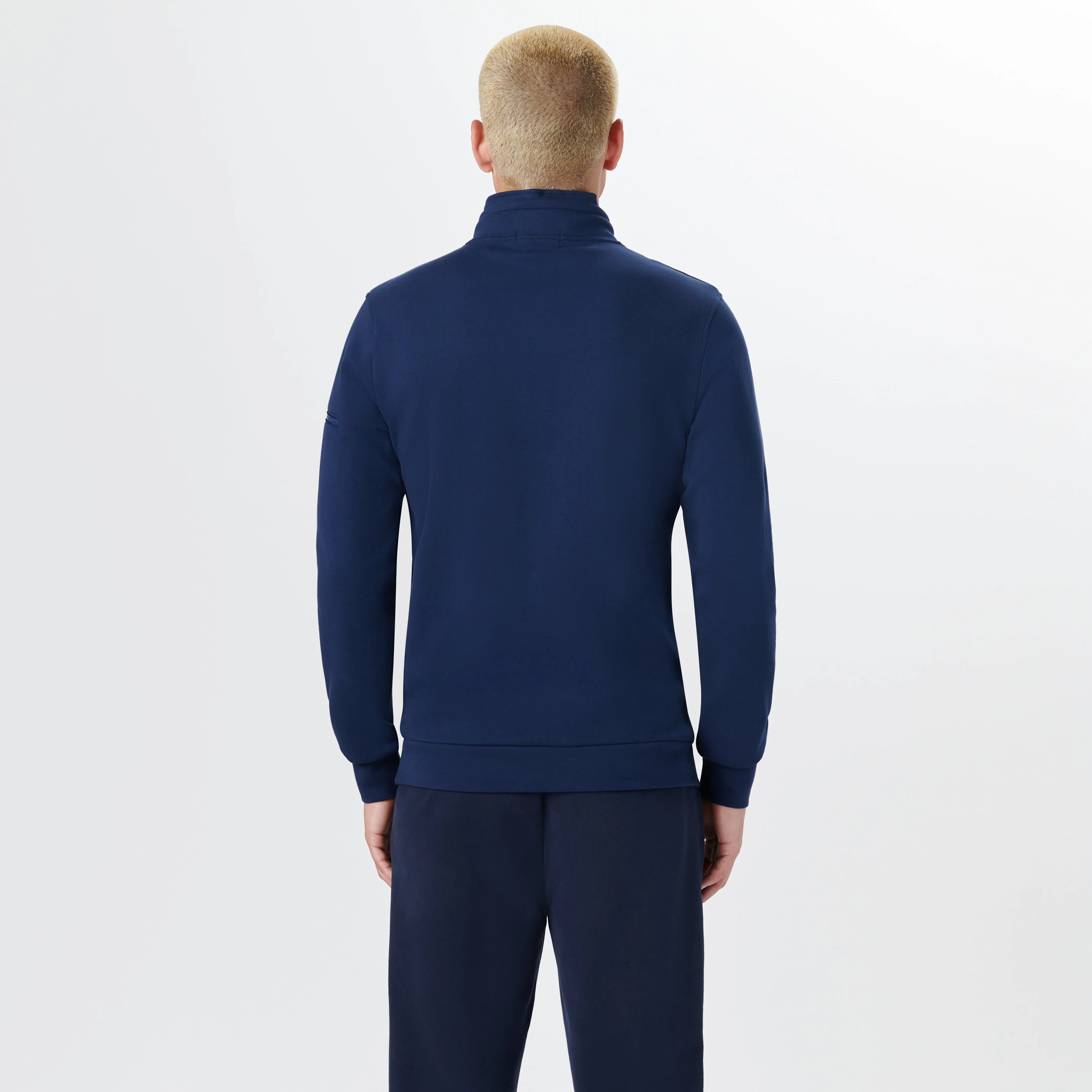 Long Sleeve Quarter Zip Pullover With Hood sold by Bugatchi product image thumbnail 4