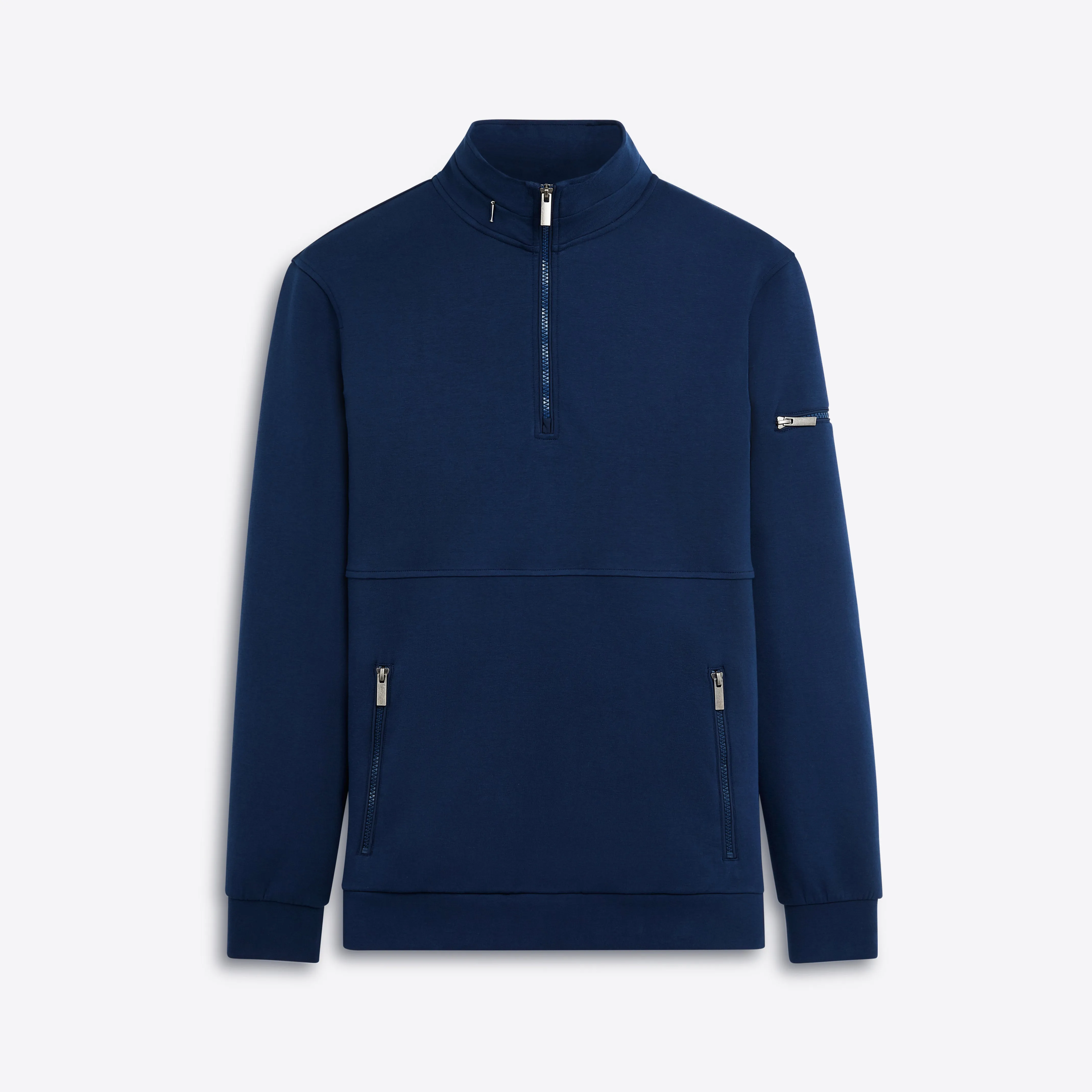 Long Sleeve Quarter Zip Pullover With Hood sold by Bugatchi