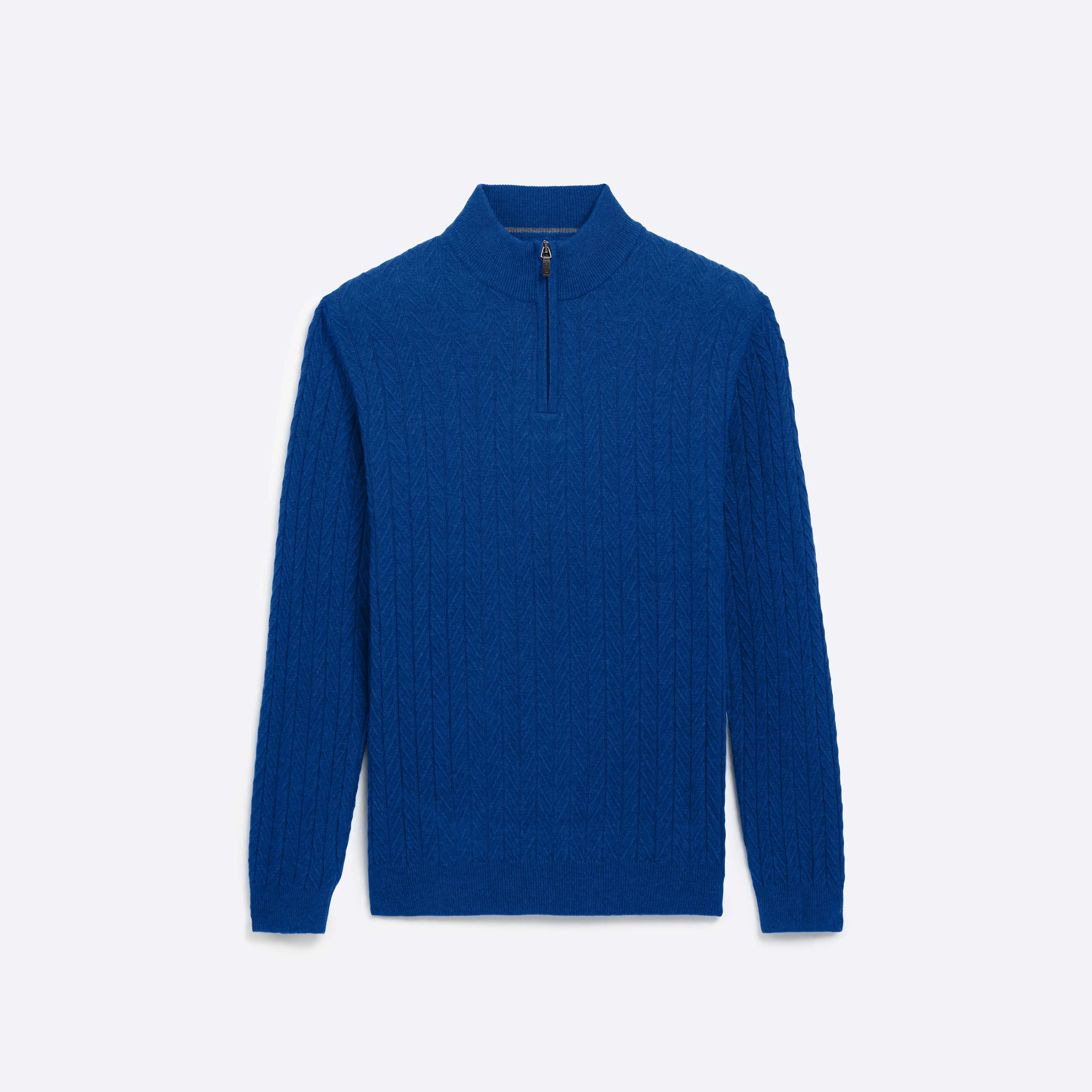 Cable Knit Quarter Zip Mock Neck Sweater sold by Bugatchi