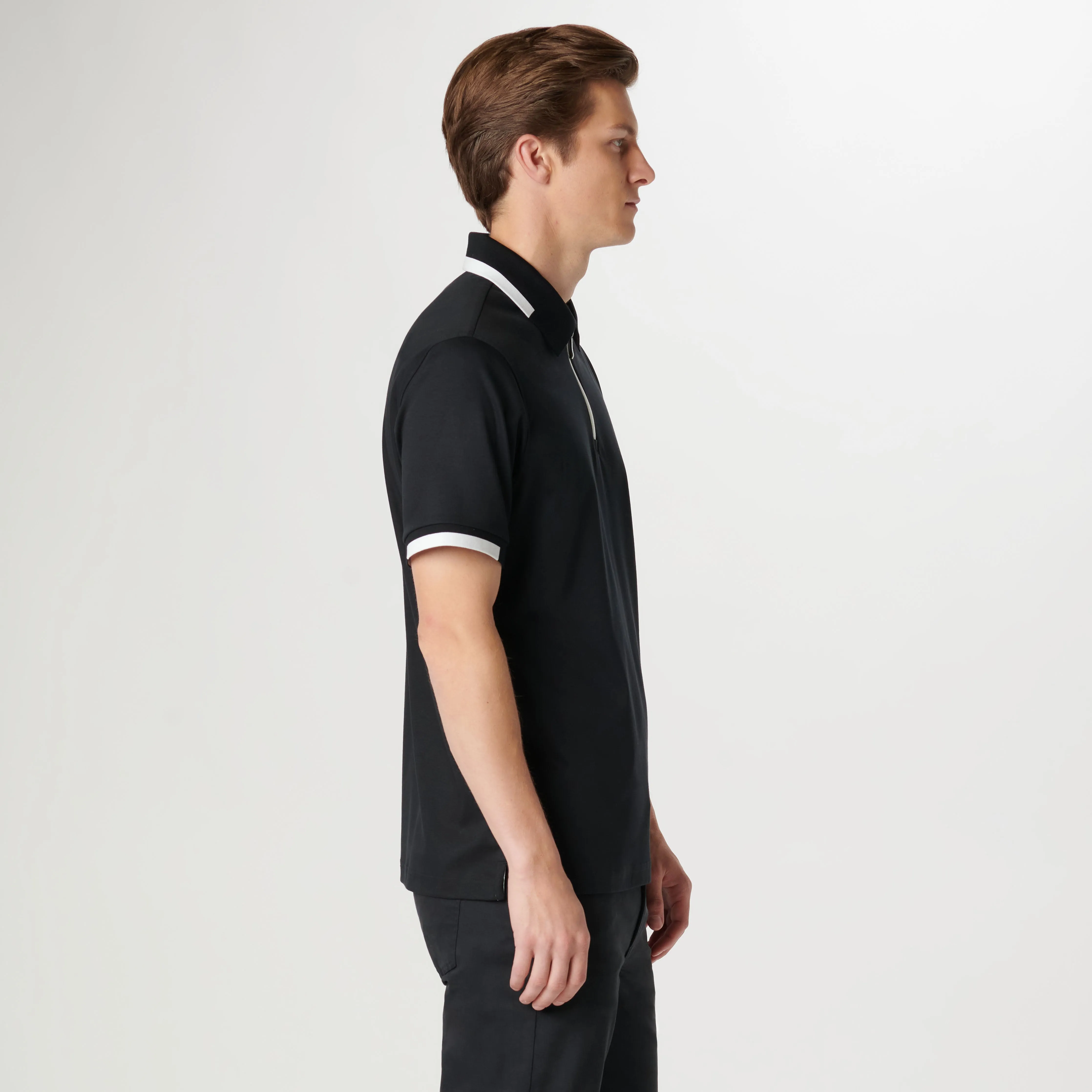 Tipped Quarter Zip Polo sold by Bugatchi product image thumbnail 3