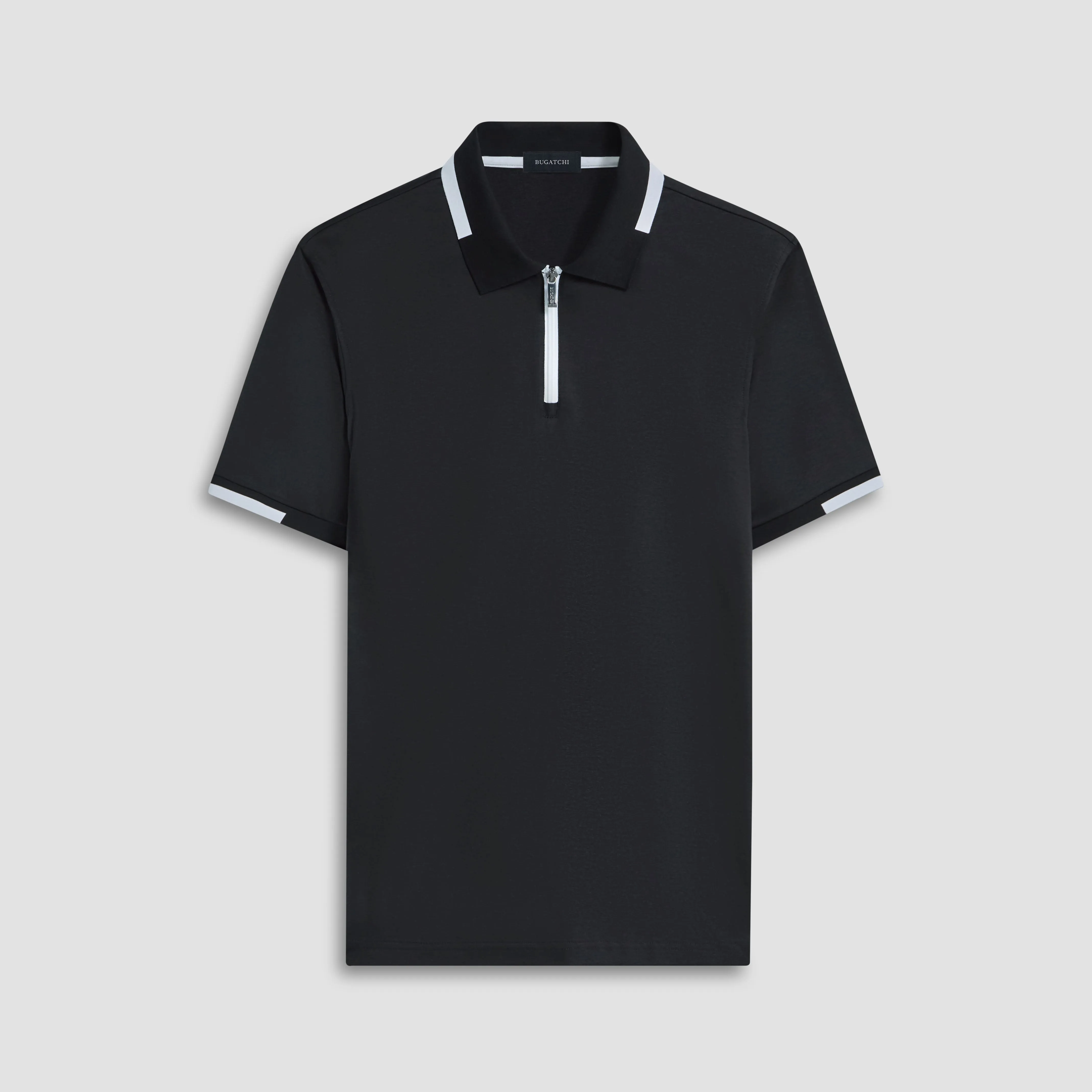 Tipped Quarter Zip Polo sold by Bugatchi