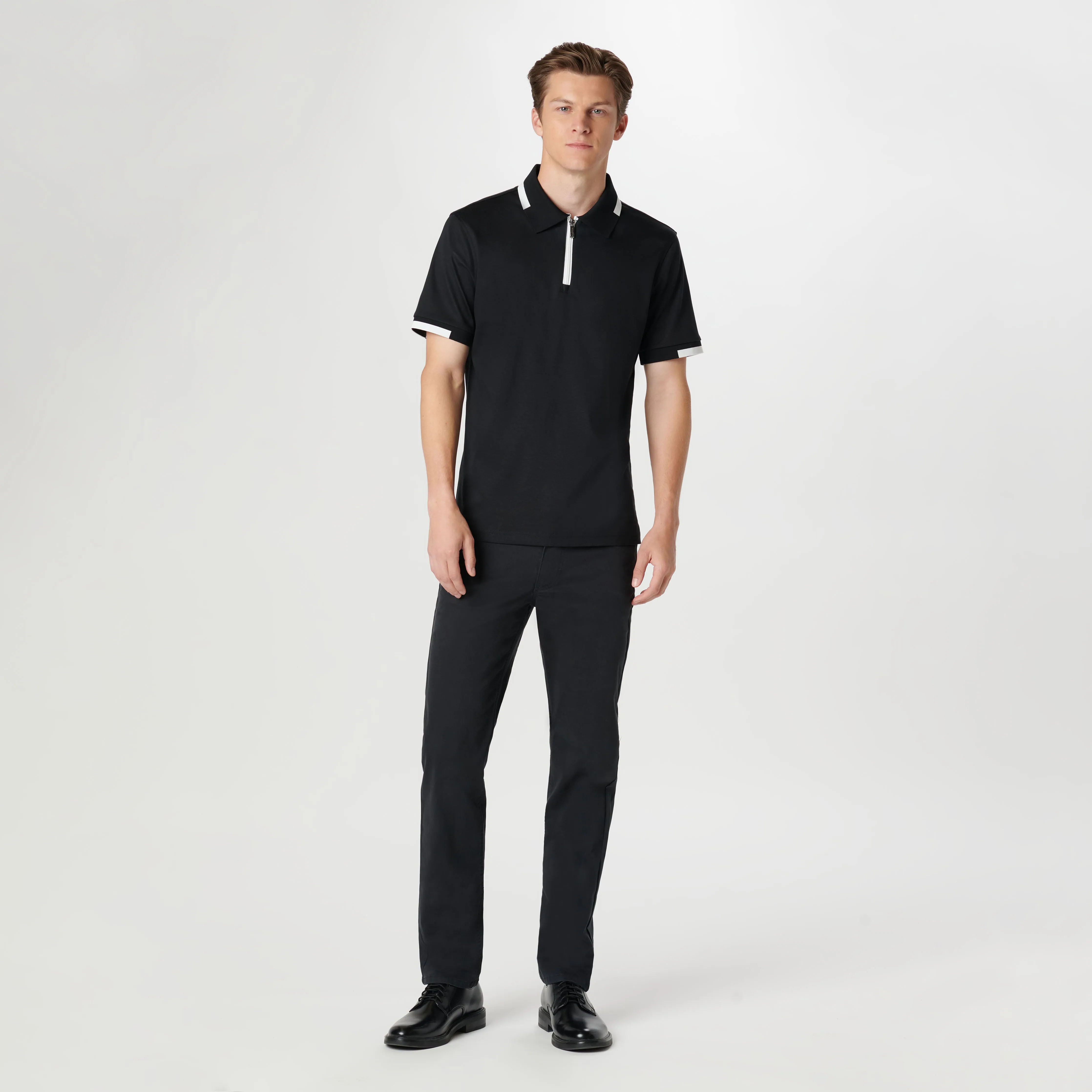 Tipped Quarter Zip Polo sold by Bugatchi product image thumbnail 5